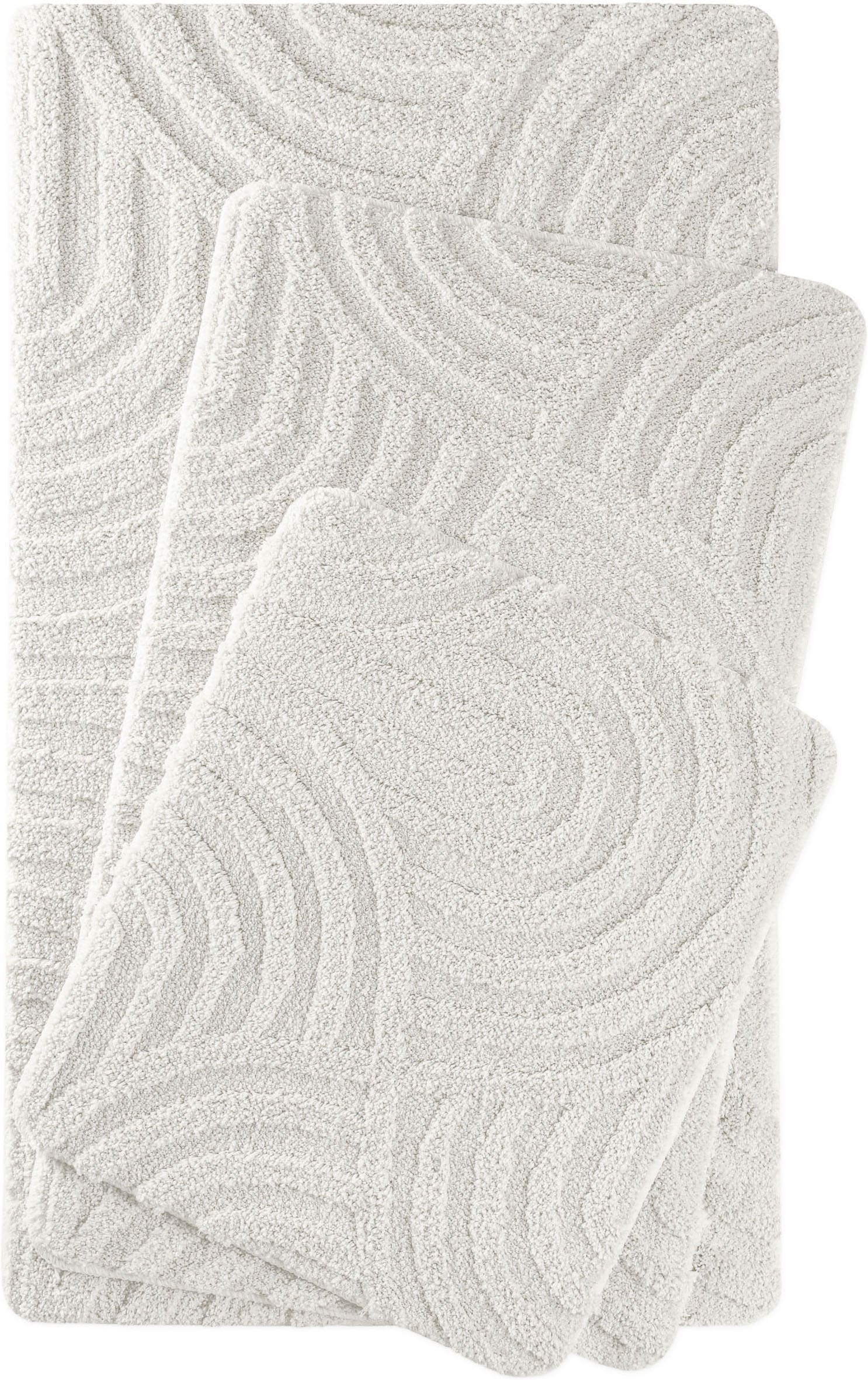 Wecon home Badematte »Fiete« Höhe 25 mm rutschhemmend beschichtet schnell trocknend Badteppich, Hoch-Tief-Effekt, weich, rutschhemmend, waschbar, getuftet