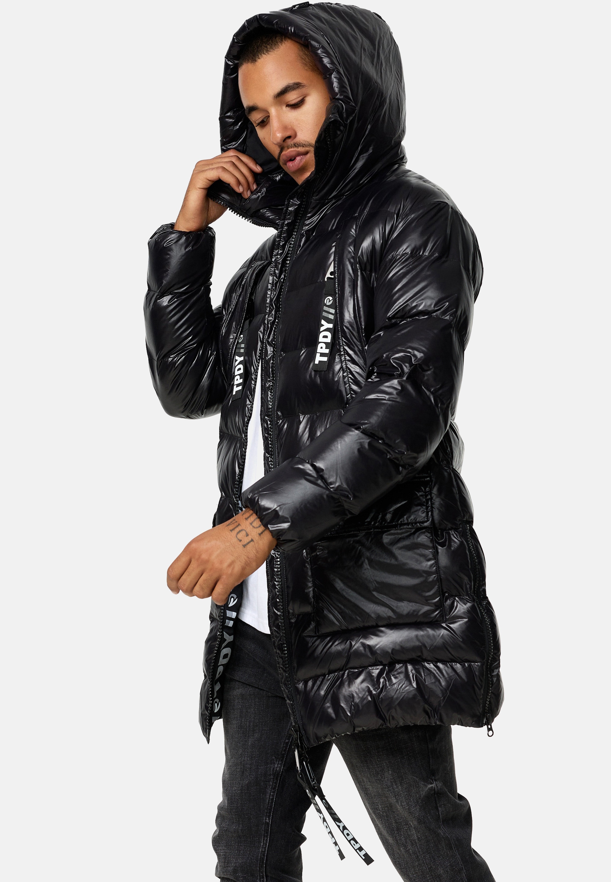 trueprodigy Steppjacke »David Kapuze aufgesetzte Taschen« mit Kapuze