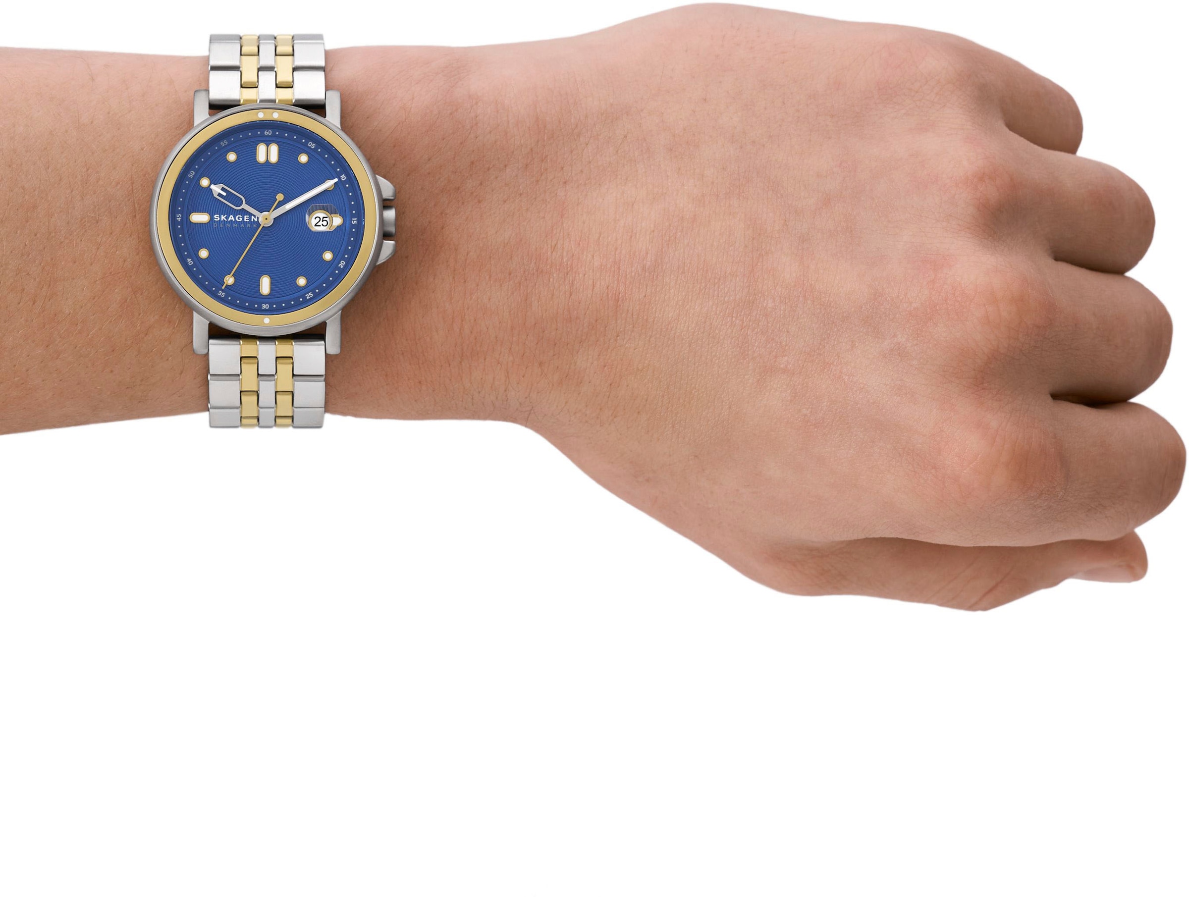 Skagen Quarzuhr »SIGNATUR SPORT«, Armbanduhr, Herrenuhr, Datum, analog, Edelstahlarmband