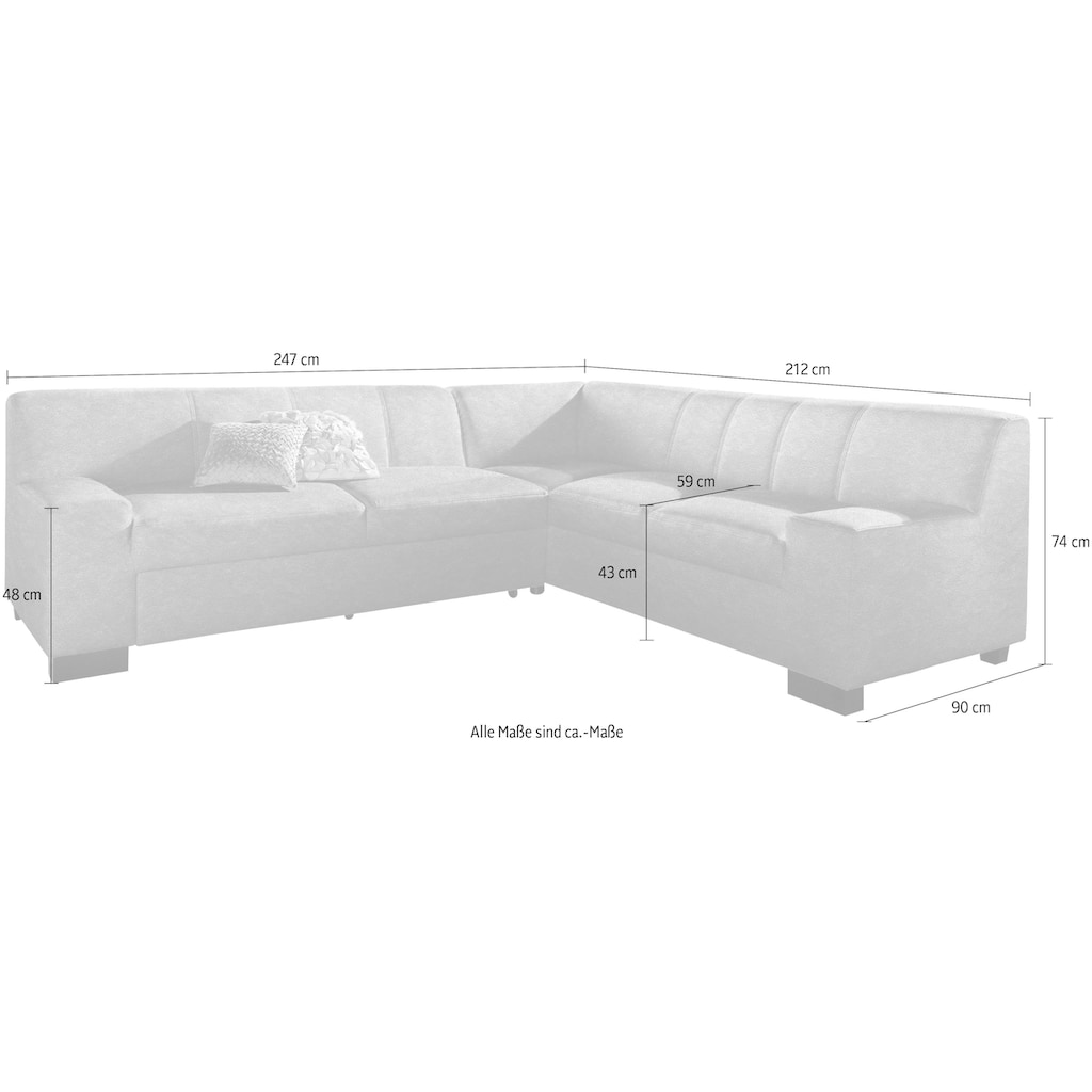 DOMO collection Ecksofa »Norma«, wahlweise mit Bettfunktion