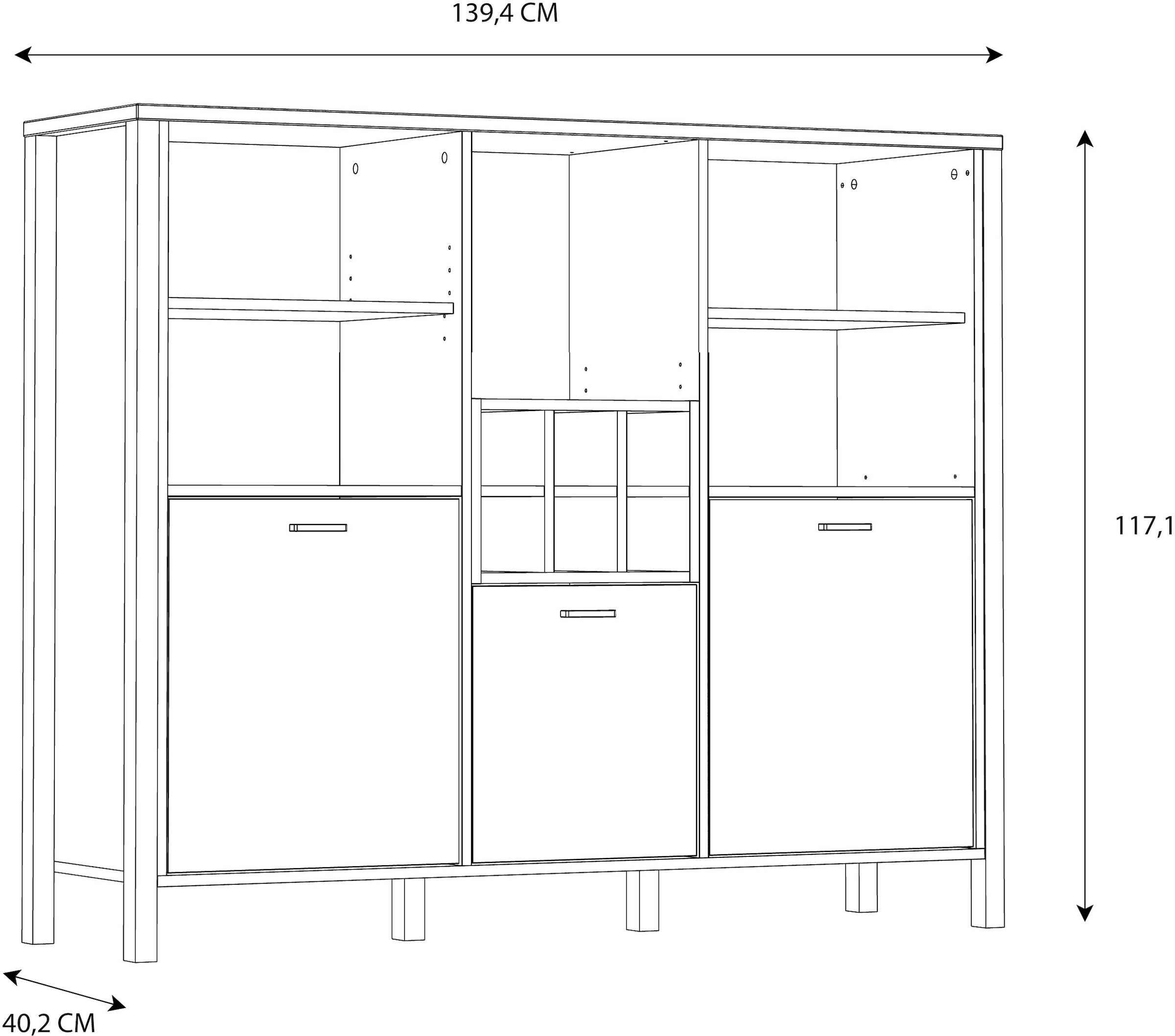 FORTE Highboard »High Rock«, Breite ca. 139,4 cm