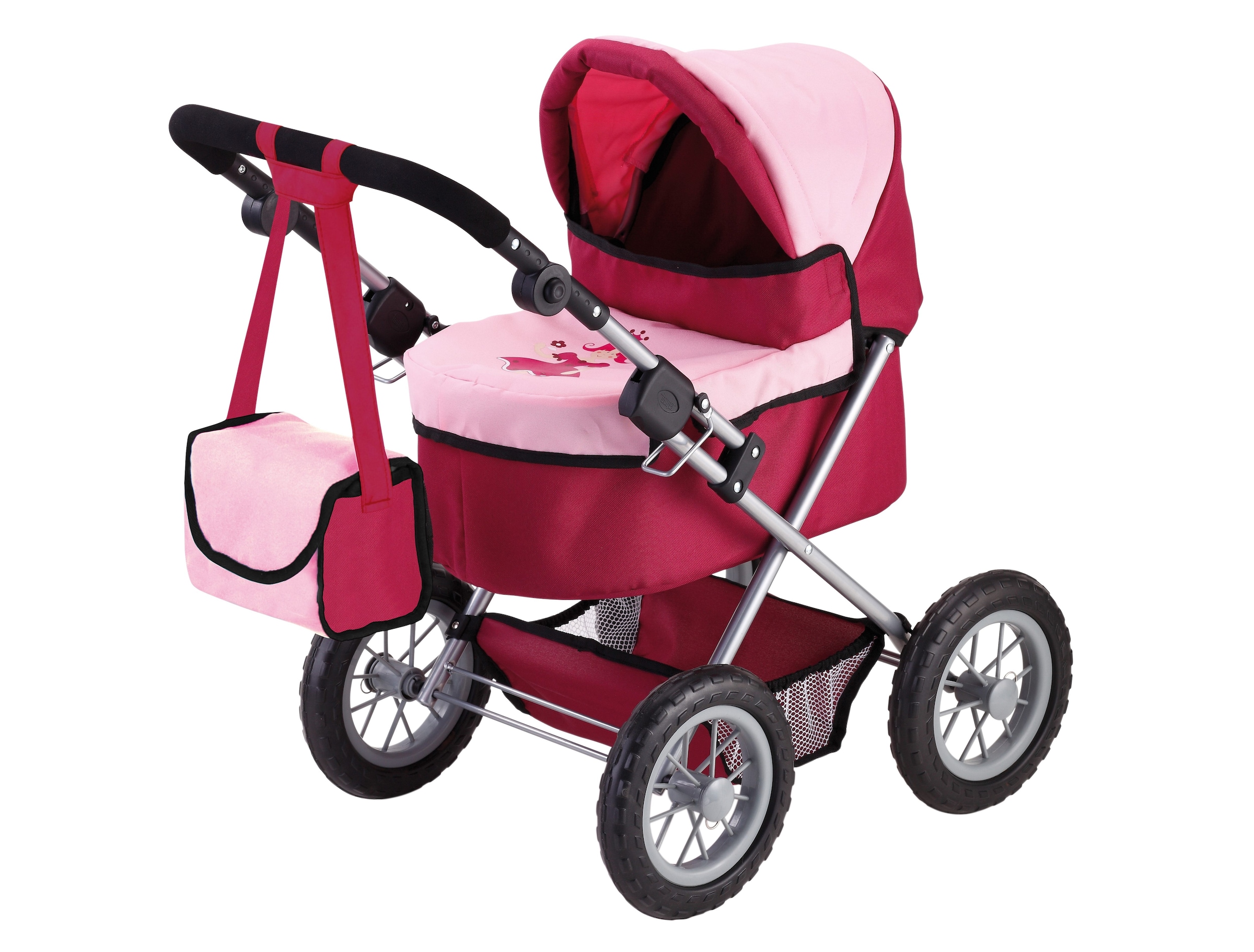 Puppenwagen »Trendy, Prinzessin rot/rosa«, inkl. Wickeltasche