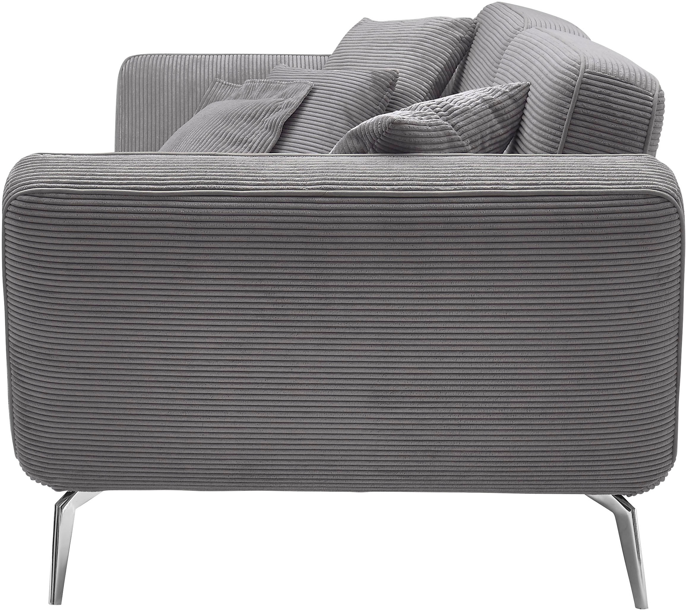 set one by Musterring Big-Sofa »SO 4500«, Füße chromfarben, wahlweise mit Kopfstütze, Breite 260cm, in Cord
