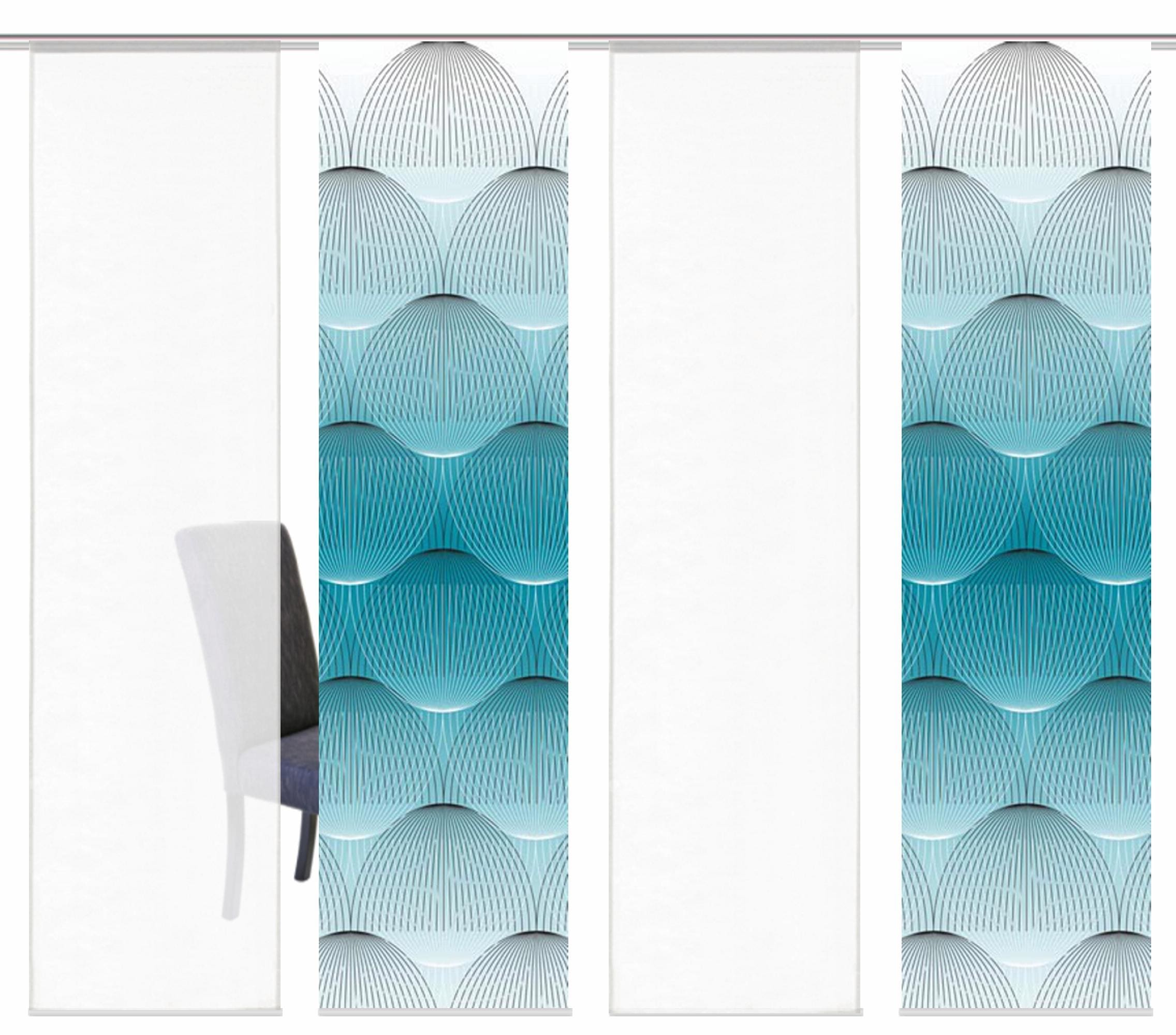 HOME WOHNIDEEN Schiebegardine »BENARIS« Klettband 4 Stk. tlg. HxB: 245x60, inkl. Befestigungszubehör