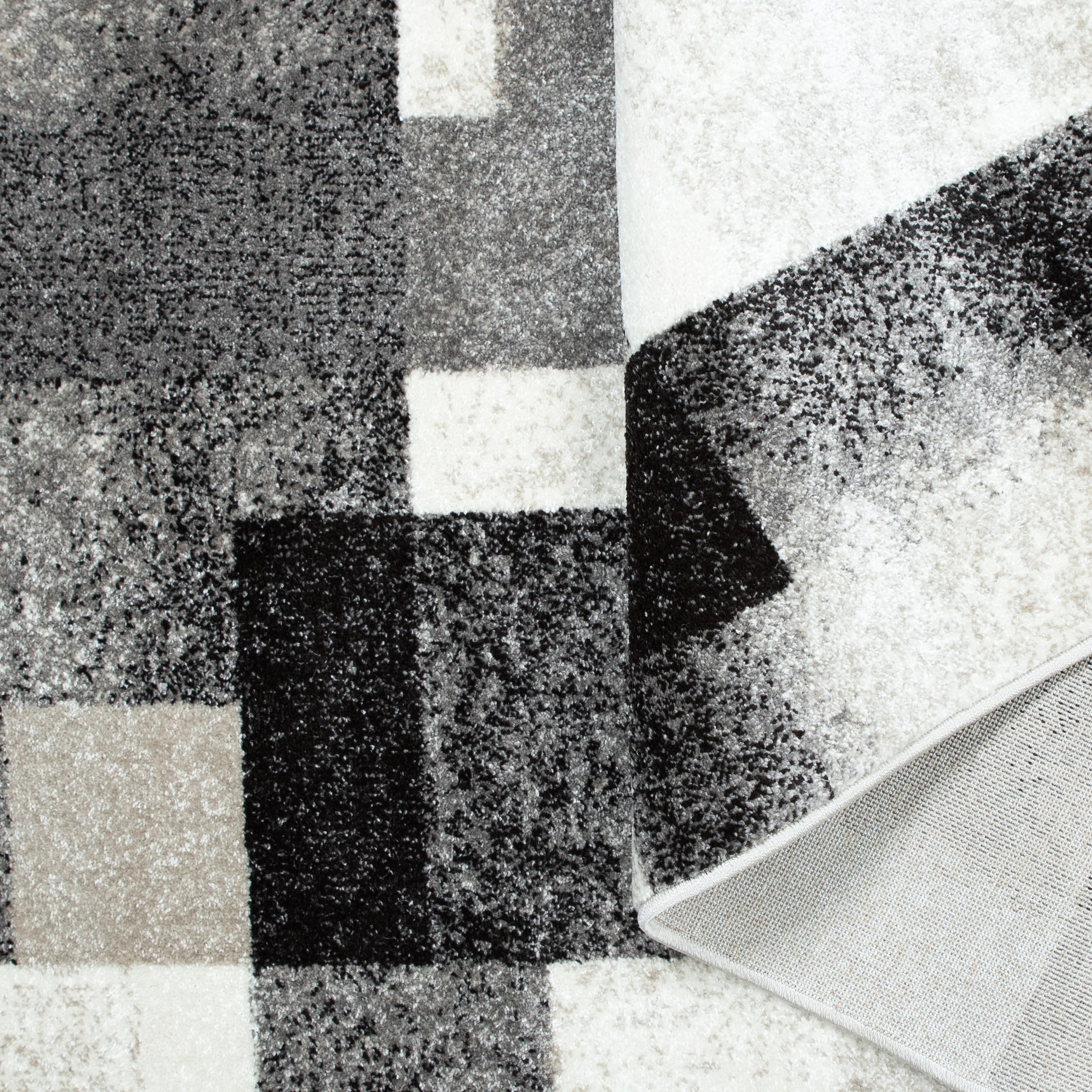 OTTO home Teppich »Corine« rechteckig 9 mm Höhe mit besonders weichem Flor, Kurzflor, modernes Karo-Design,