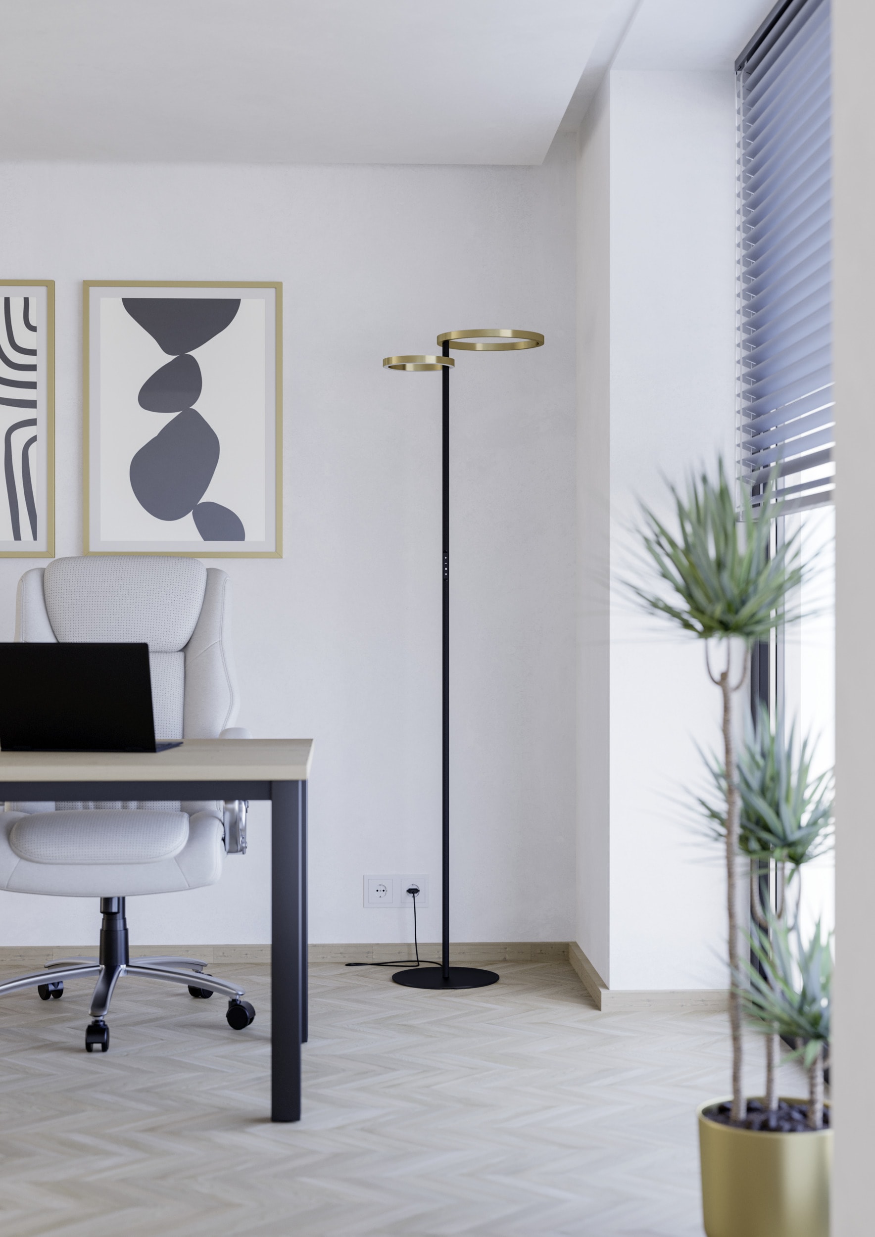 EGLO Stehlampe »CASTELPOTO 1 Stehlampe - Stahl - LED;LED - 16W;12W - IP20« LED-Modul 1 Stk. Kaltweiß | Neutralweiß | Warmweiß Standleuchte, Leselampe, Wohzimmer, Schlafzimmer, L43 x B30 x H180 cm