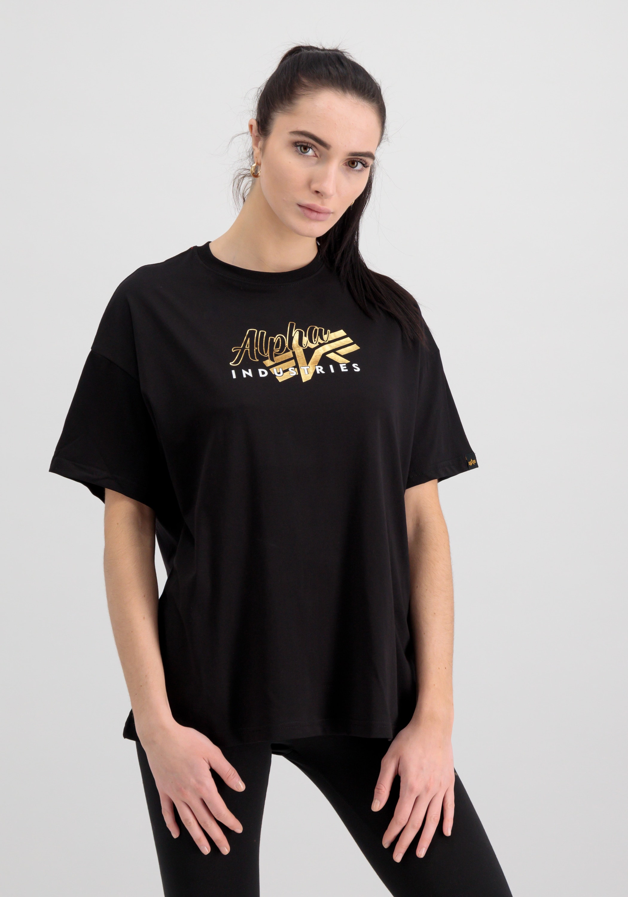 Alpha Industries T-Shirt »Alpha Industries Women - T-Shirts Gold Logo Oversized T Wmn«