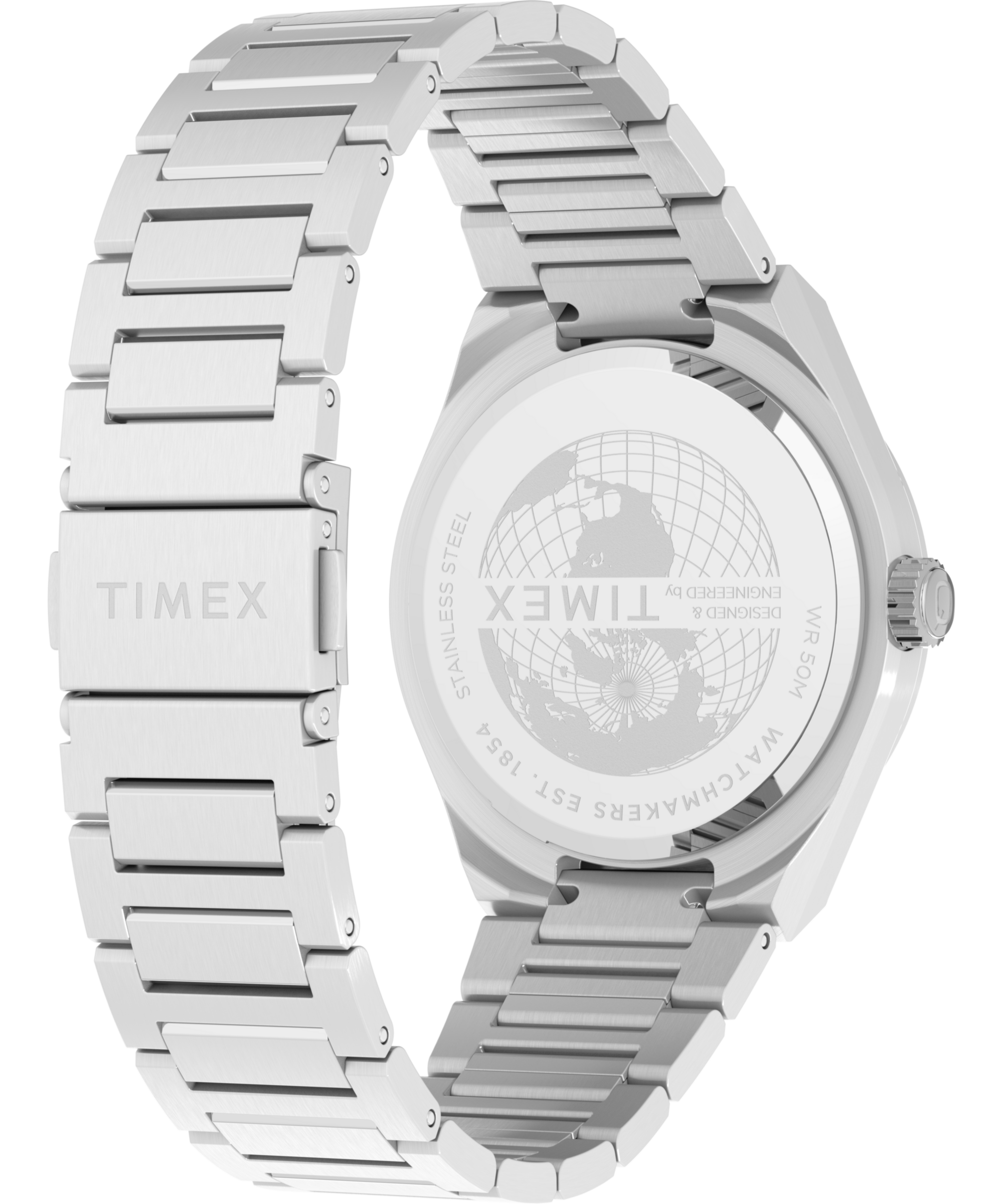 Timex Quarzuhr »CONTINENTAL« Armbanduhr, Herrenuhr, Edelstahlarmband, Datum, Leuchtzeiger