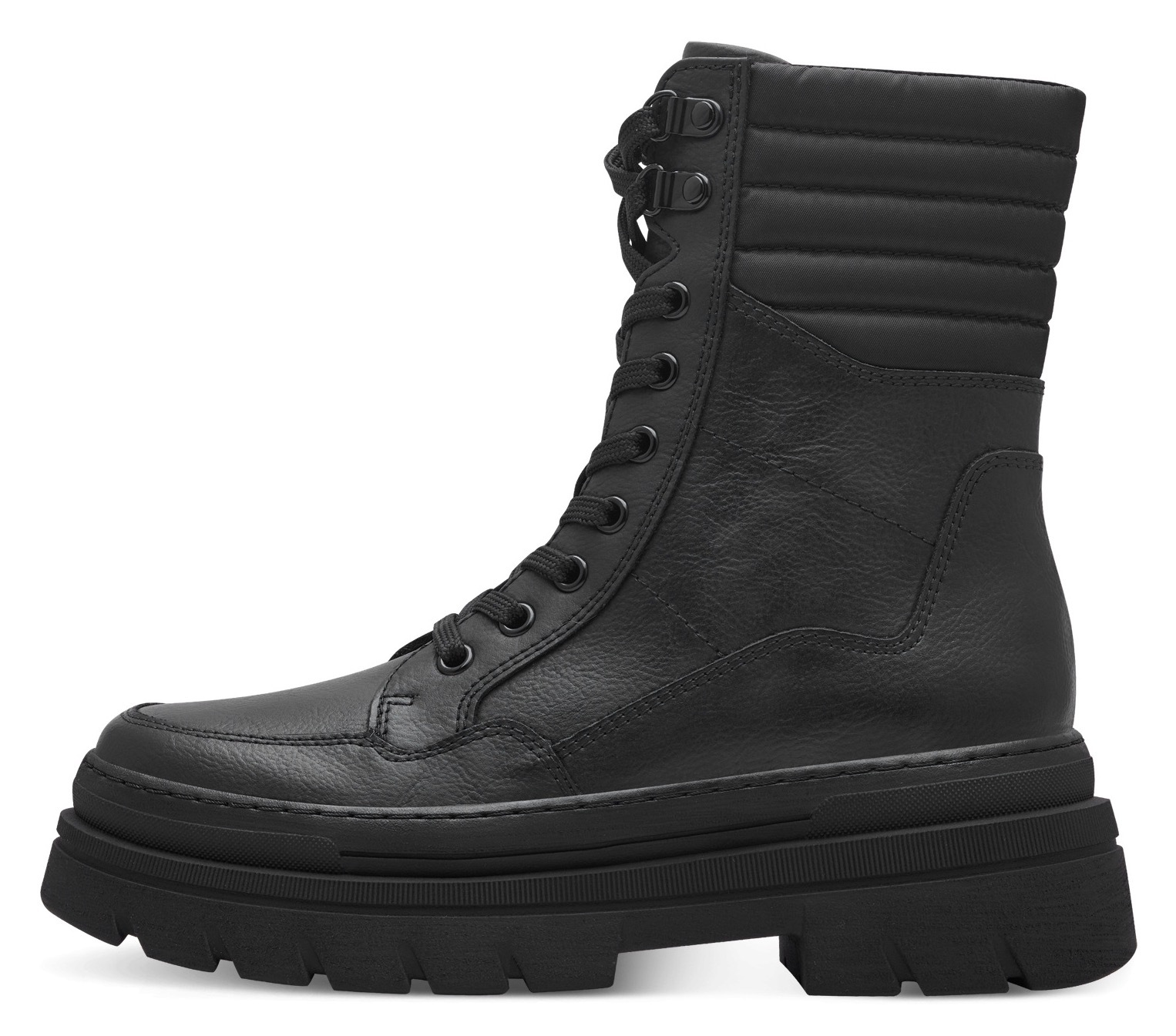 MARCO TOZZI Winterboots »FREDO«, Plateau, Bikerboots, Schnürtiefelette, Chunky Boots, Ziernähte