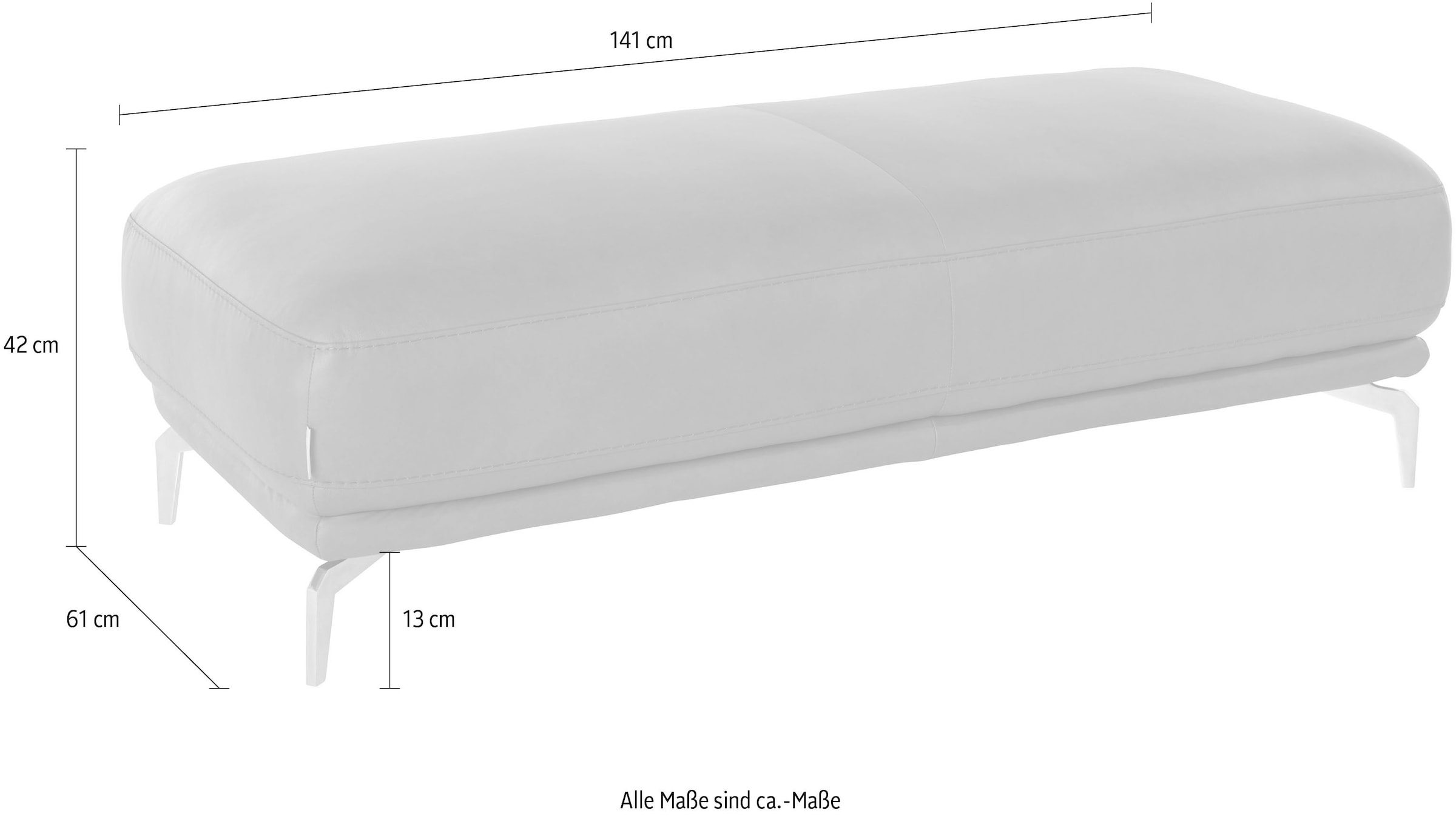 W.SCHILLIG Hocker »montanaa« mit Metallfüßen in Schwarz pulverbeschichtet, Breite 141 cm