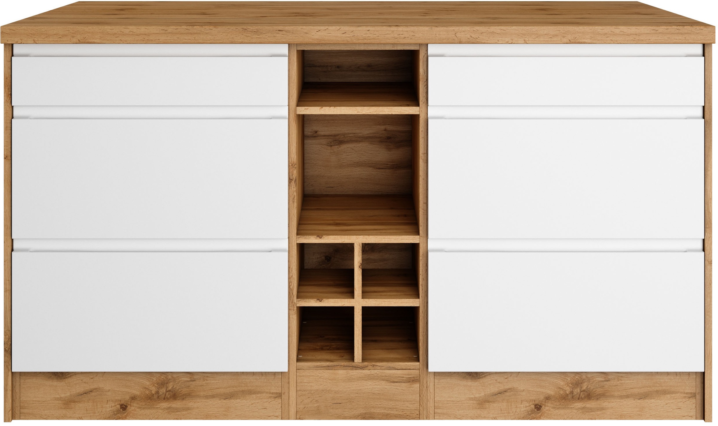 KOCHSTATION Kücheninsel »KS-Bruneck, Breite 153 cm«, MDF-Fronten, Arbeitsplatte 38mm stark