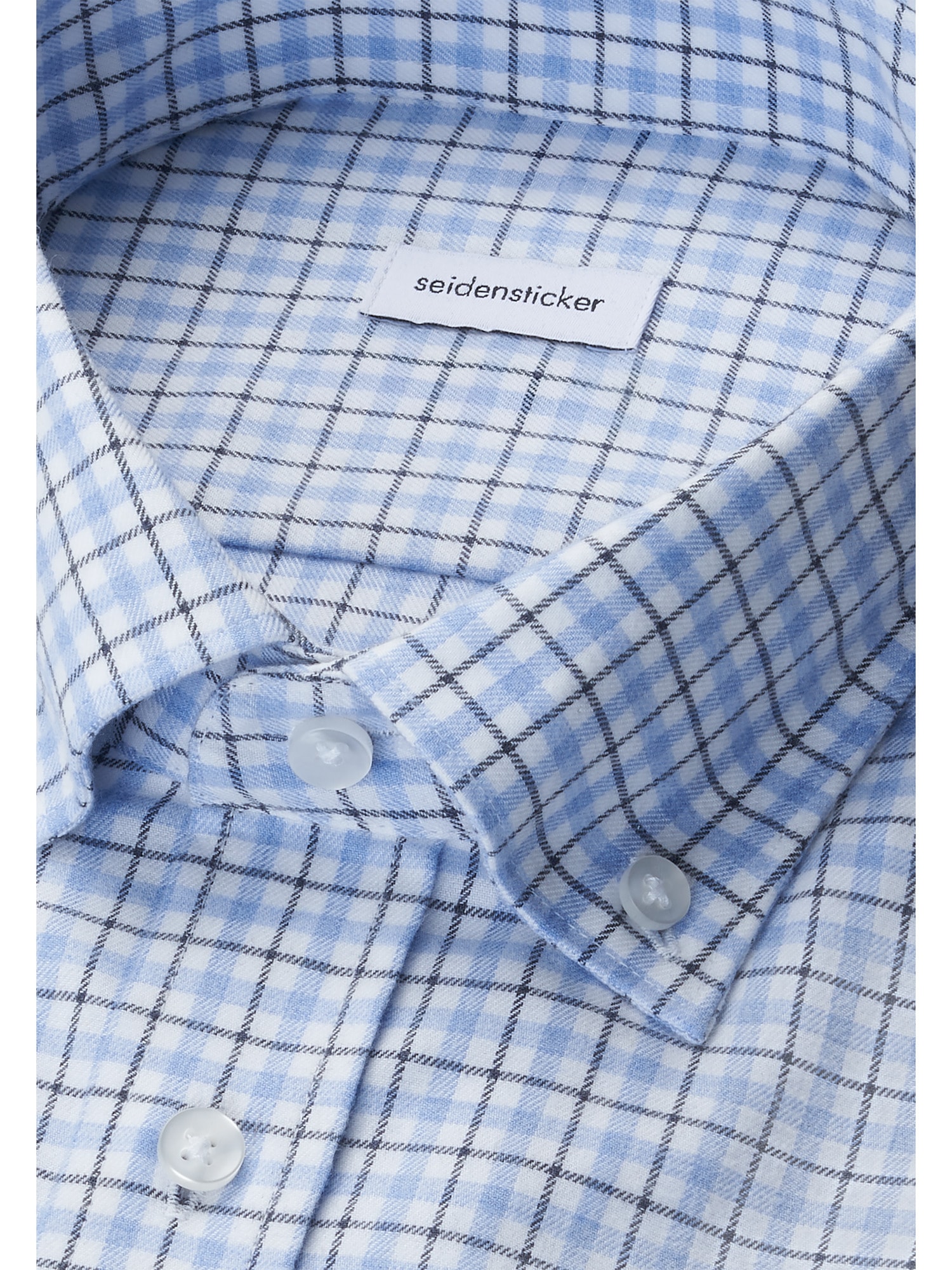 seidensticker Flanellhemd »Schwarze Rose« Shaped 1/1 Button-Down-Kragen Karo