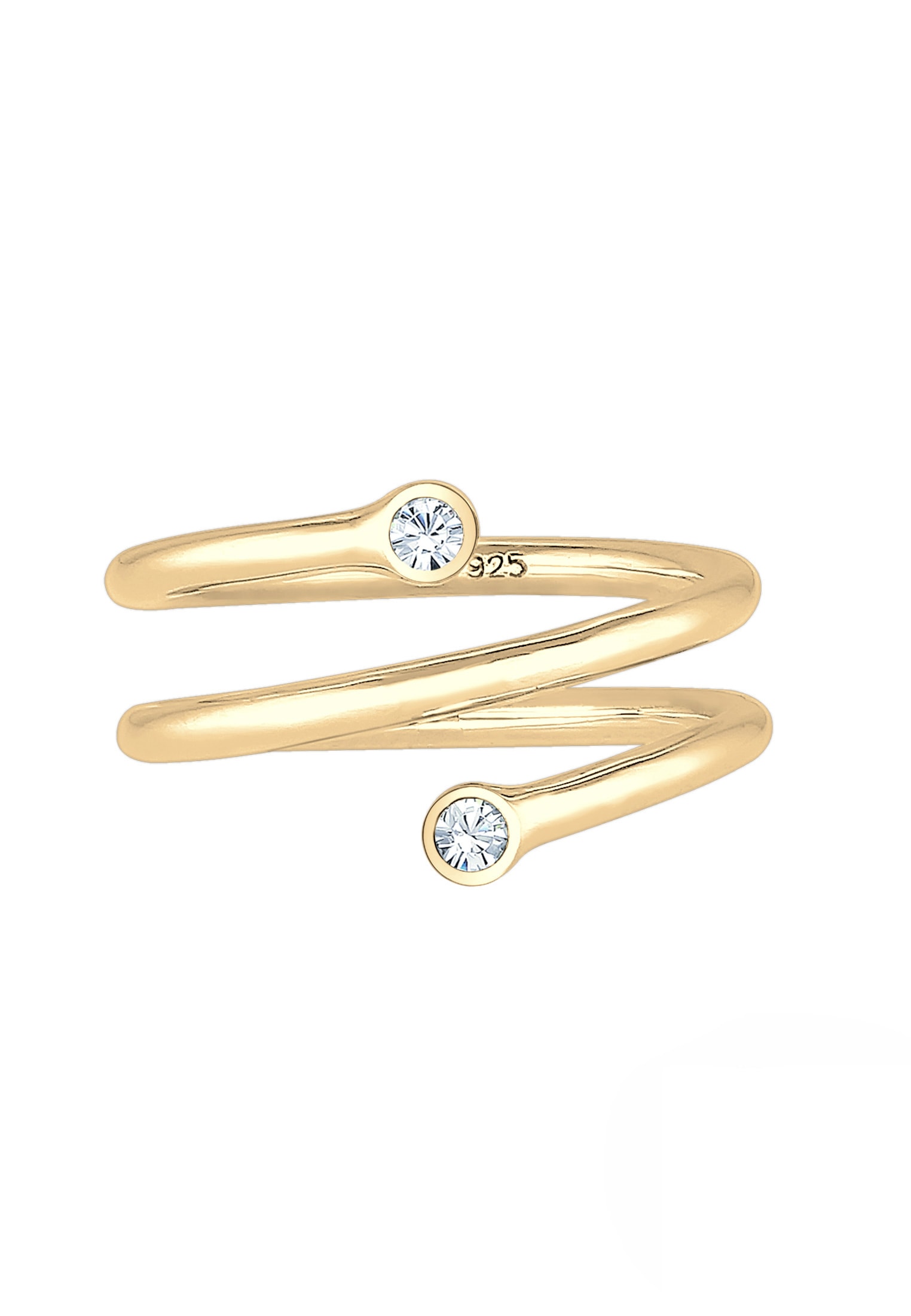 Elli Silberring »Ring Wickelring Geo Kristalle 925 Sterling Silber«