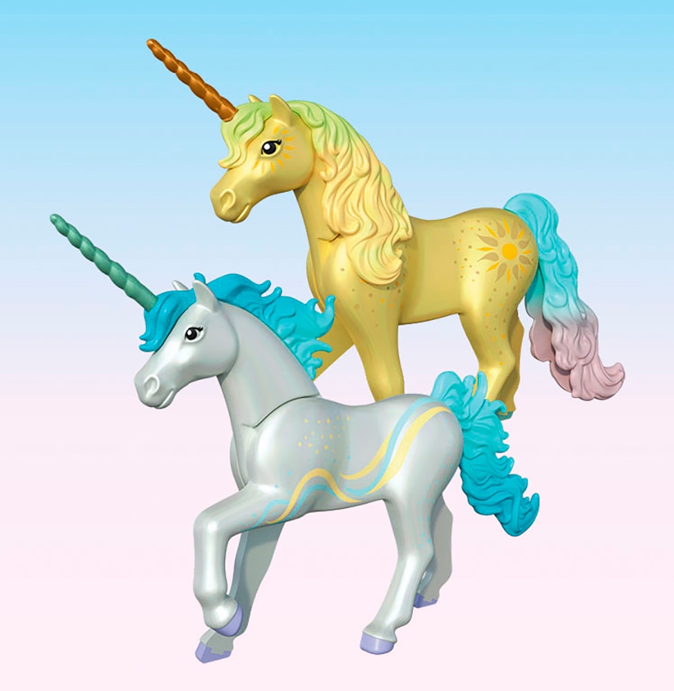 Playmobil® Konstruktions-Spielset »Sammeleinhorn, Regenbogenblume mit Fee (71840), Princess Magic«