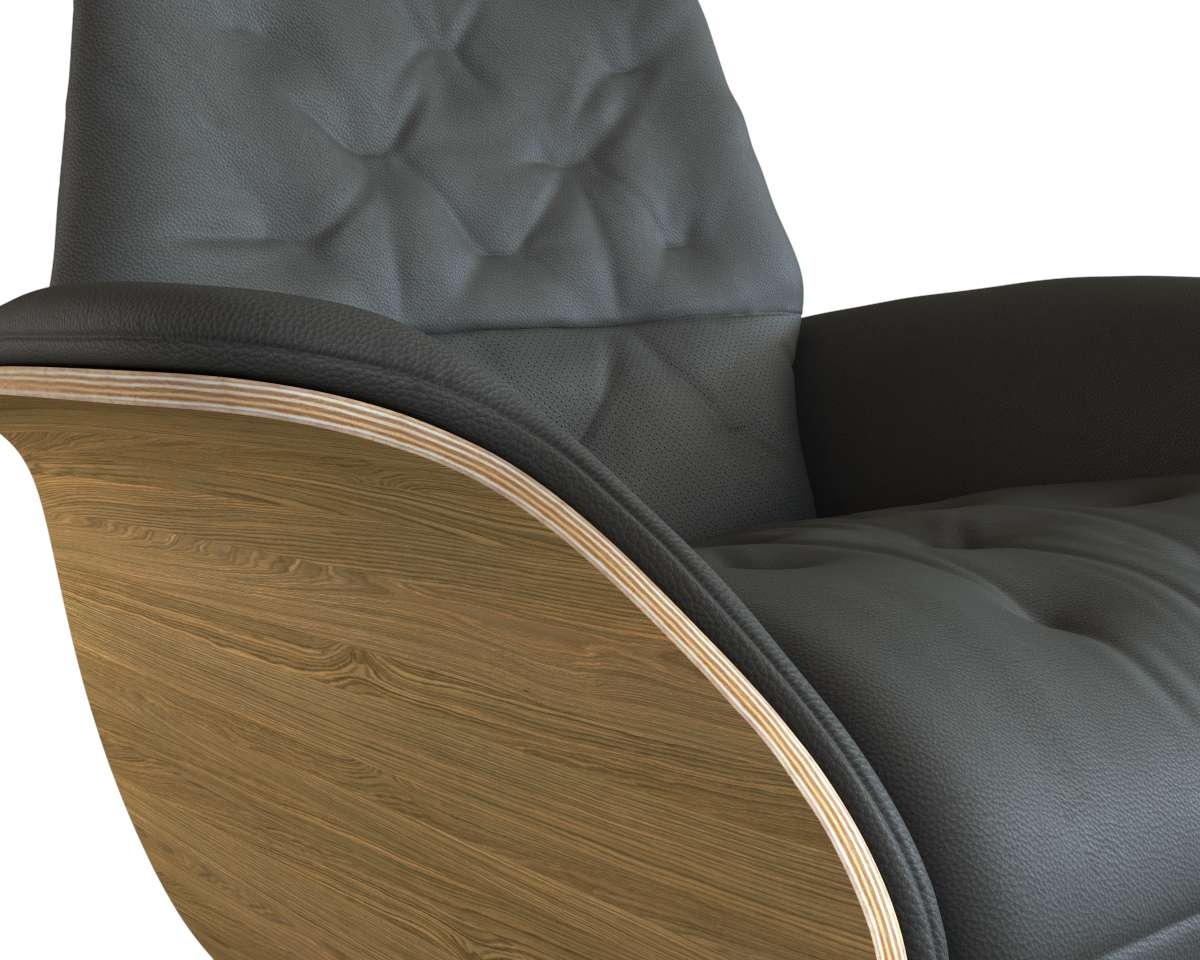 FLEXLUX Relaxsessel »Volden elektrischer Funktionsessel«, Größe M, Rücken & Fußteil elektrisch, Akku, Arml. Eiche, Fuß Alu