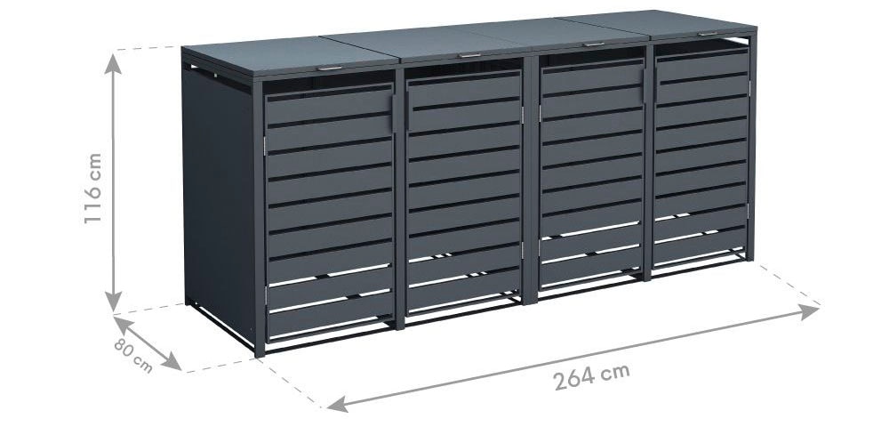 WESTMANN Mülltonnenbox »Kubus«, Platz für 4x240 L Mülltonnen