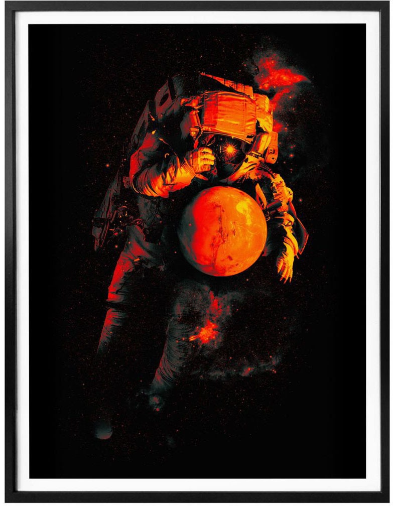 Wall-Art Poster »Astronaut auf Poster, St.), Astronaut, Wandbild, Mars (1 Wandposter Weltall«, Rechnung bestellen Schwarz Bild