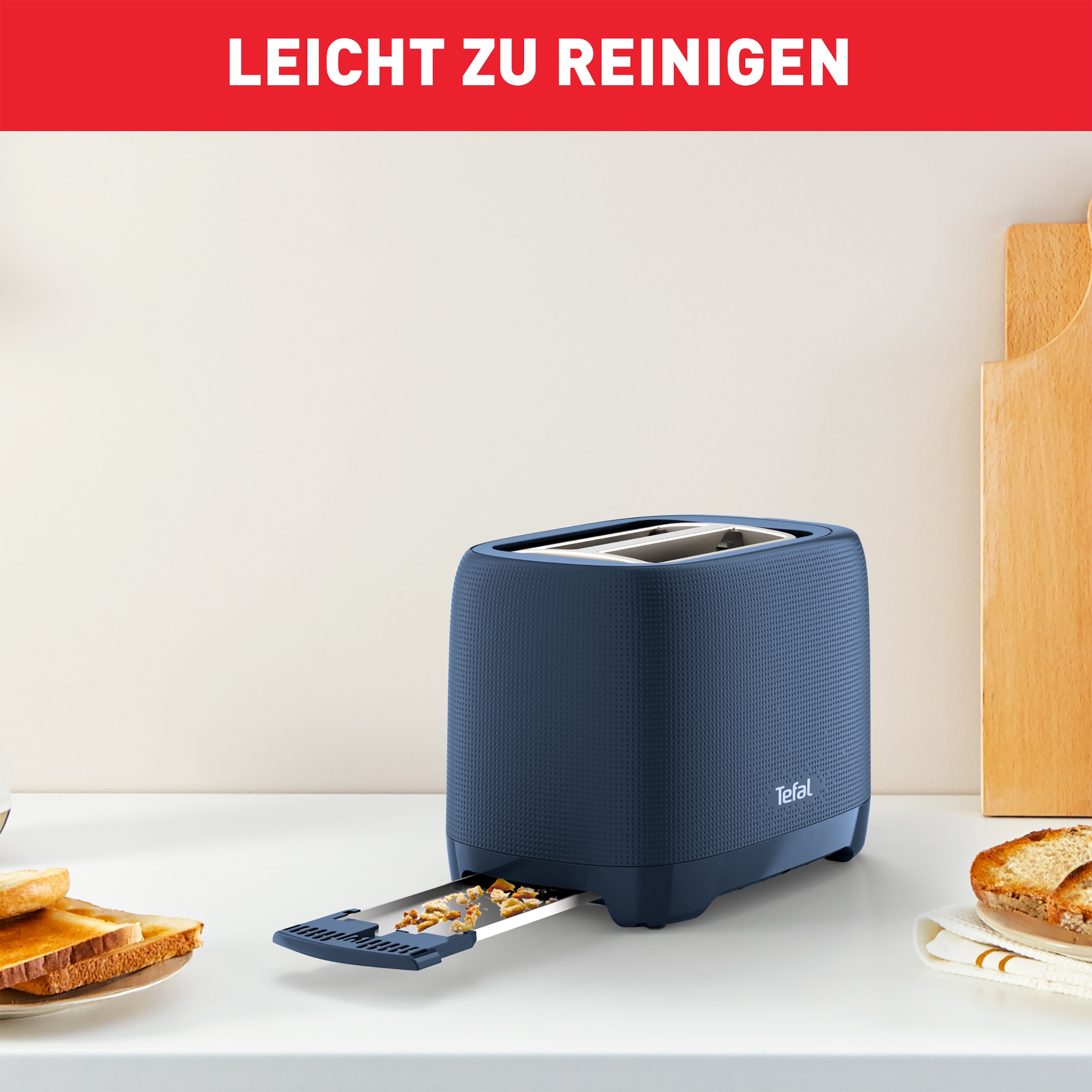 Tefal Toaster »TT2M14 Morning«, 2 kurze Schlitze, 850 W, mit Brötchenaufsatz, 7 Bräunungsstufen, elegantes Design