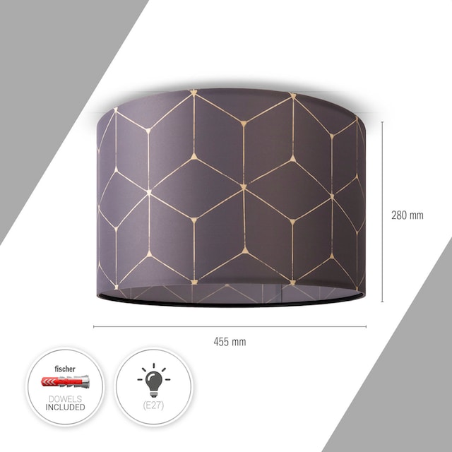 Paco Home Deckenleuchte »Hugo Cube«, Stoffschirm Lampenschirm Modern  Deckenleuchte Stoff Wohnzimmer online kaufen | mit 3 Jahren XXL Garantie