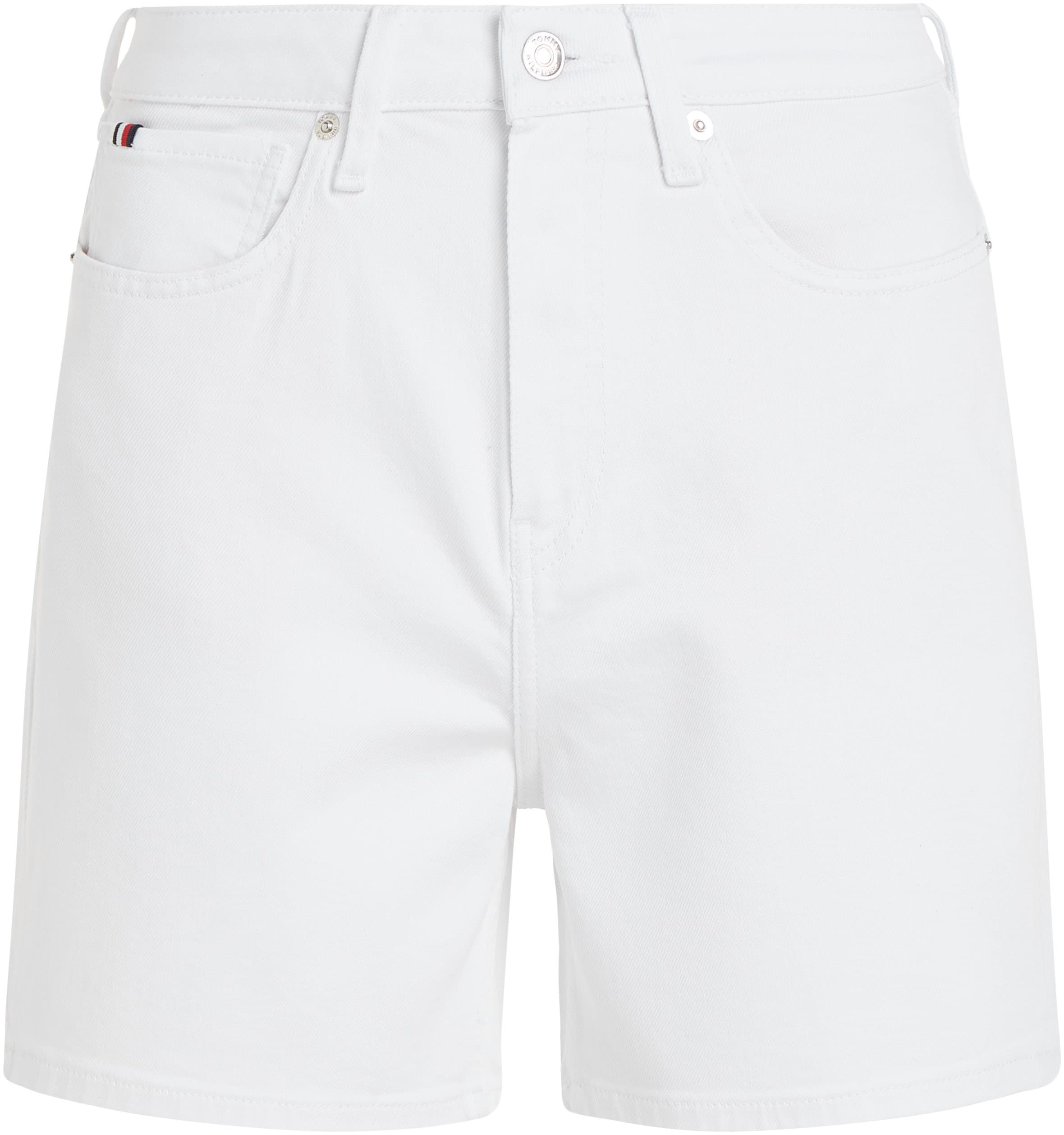 Tommy Hilfiger Shorts »DNM STRAIGHT SHORT HW WHITE«, in Unifarbe
