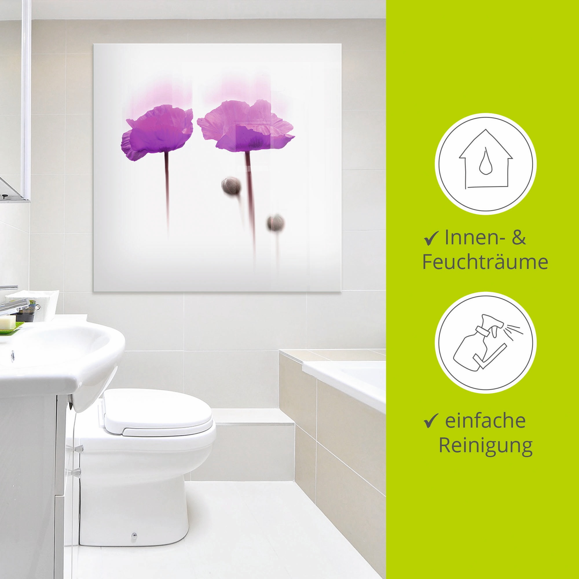 Artland Glasbild »Blüte abstrakt I« 1 Stk. tlg. in verschiedenen Größen