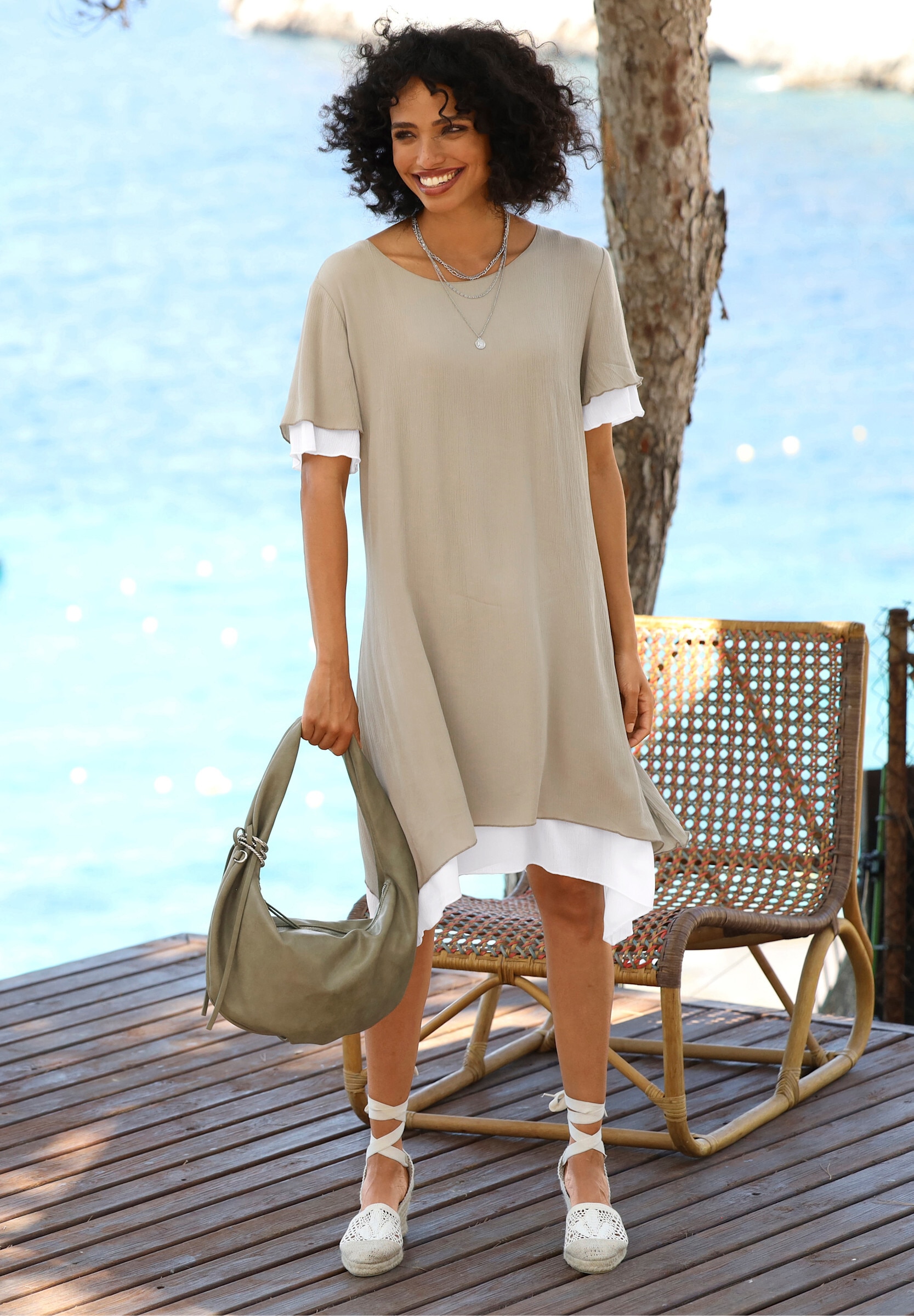 heine Sommerkleid »Kleid Sommerkleid im Lagen-Look« Ohne Taschen