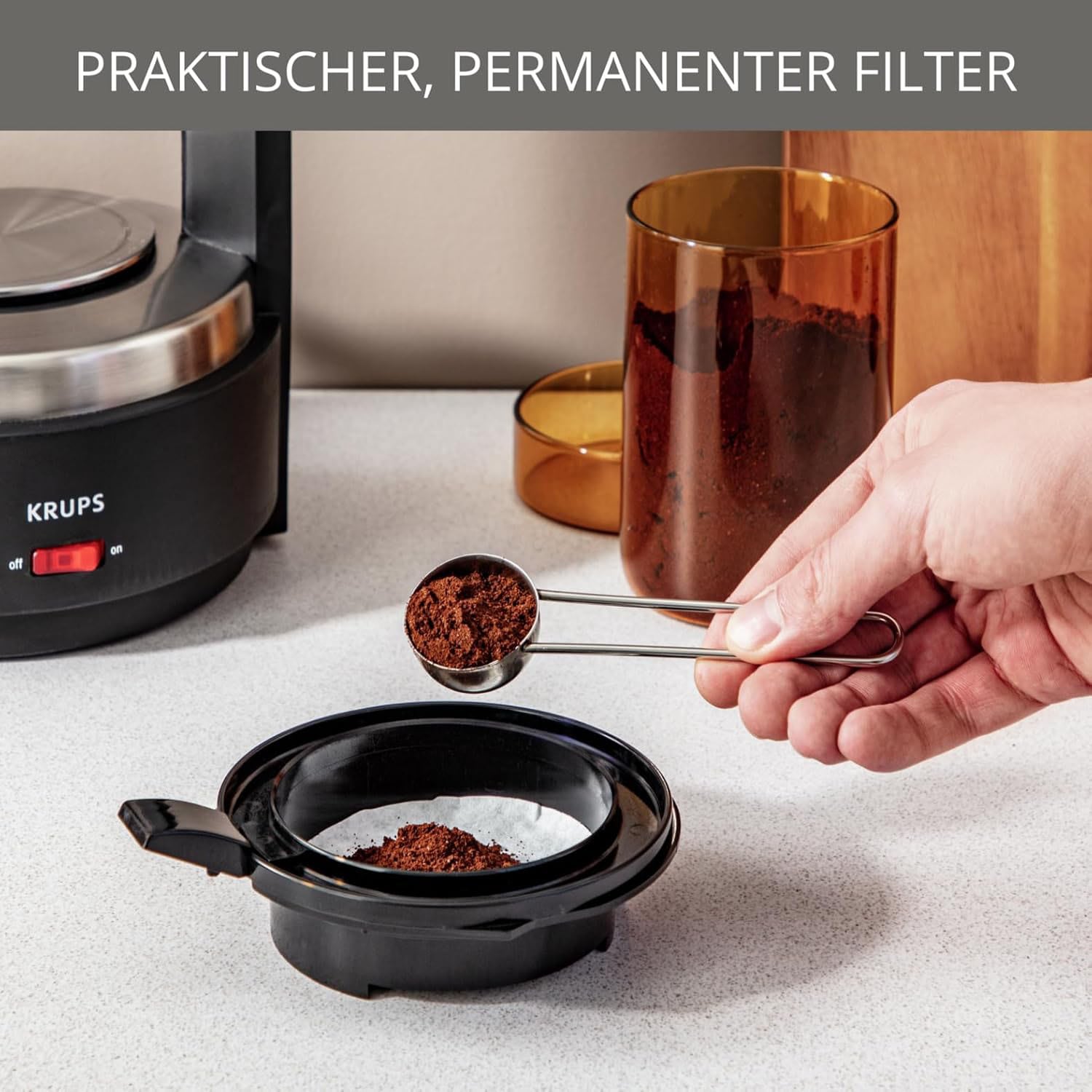 Krups Filterkaffeemaschine »KM4689   T8« 1 l Kaffeekanne Permanentfilter mit Druckbrühsystem
