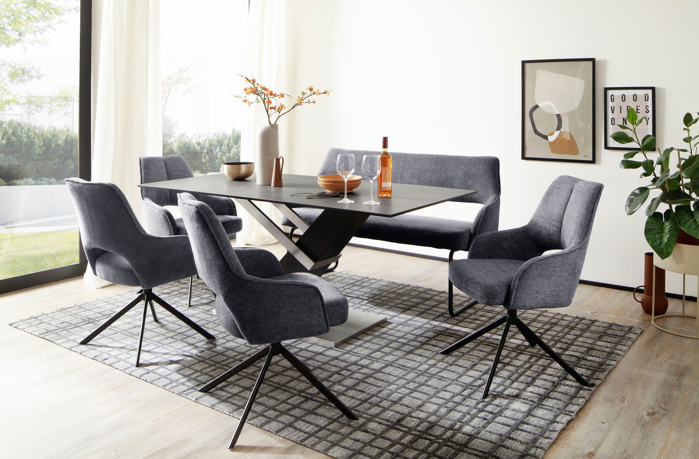 MCA furniture Polsterbank »Bangor«, Sitzbank frei im Raum stellbar, Stoffbezug, Breite 175 cm bequem bestellen
