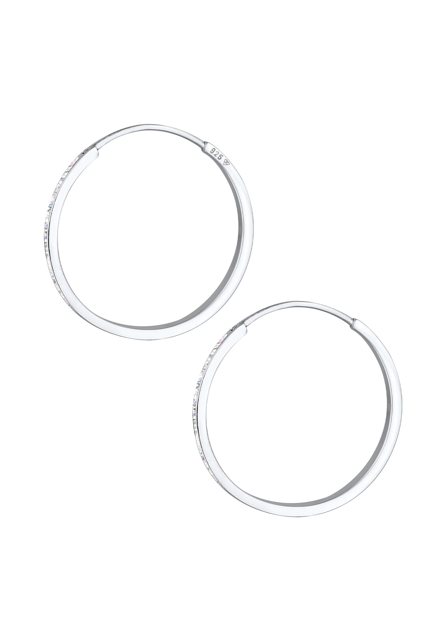 Elli Paar Creolen »Ohrringe Creolen mit funkelnden Emaille Lack 925 Sterling Silber«