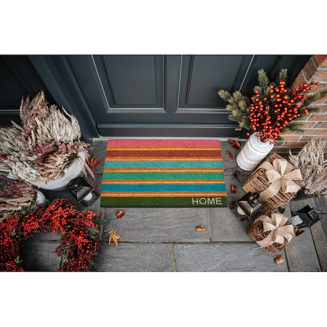 HANSE Home Fußmatte »Mix Mats Kokos Colorful Stripes«, rechteckig, Kokos,  Schmutzfangmatte, Outdoor, Rutschfest, Innen, Kokosmatte, Bunt