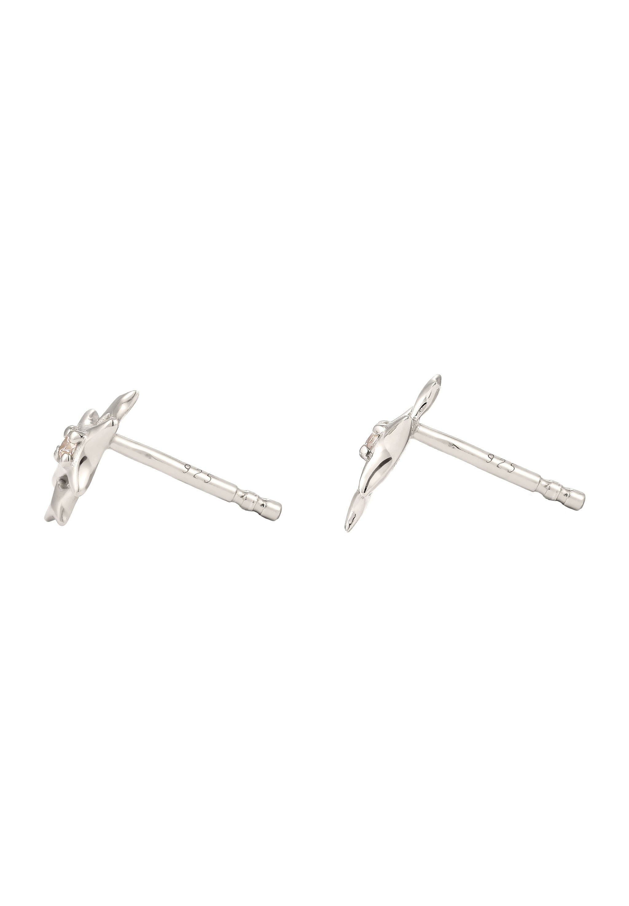 Elli Paar Ohrstecker »Ohrringe Ohrstecker Stern Zirkonia Weiß 925 Sterling Silber«