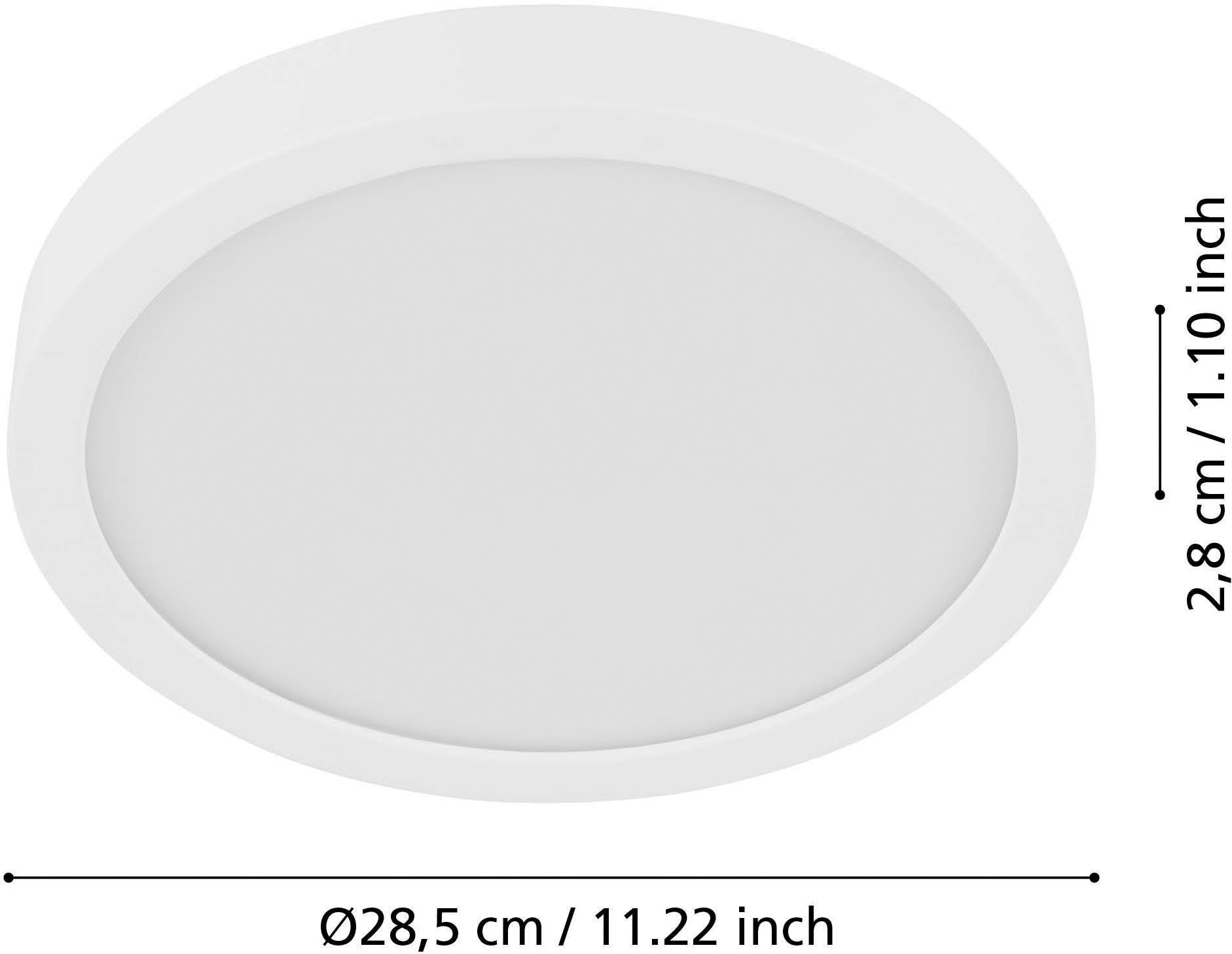 EGLO Aufbauleuchte »Fueva 5 Deckenlampe, Deckenbeleuchtung, Metall und Kunststoff, Lampe« LED-Modul 1 Stk. Warmweiß Aufbauleuchte - H2,8 x Ø28,5 cm - weiß - 20,5W inkl.