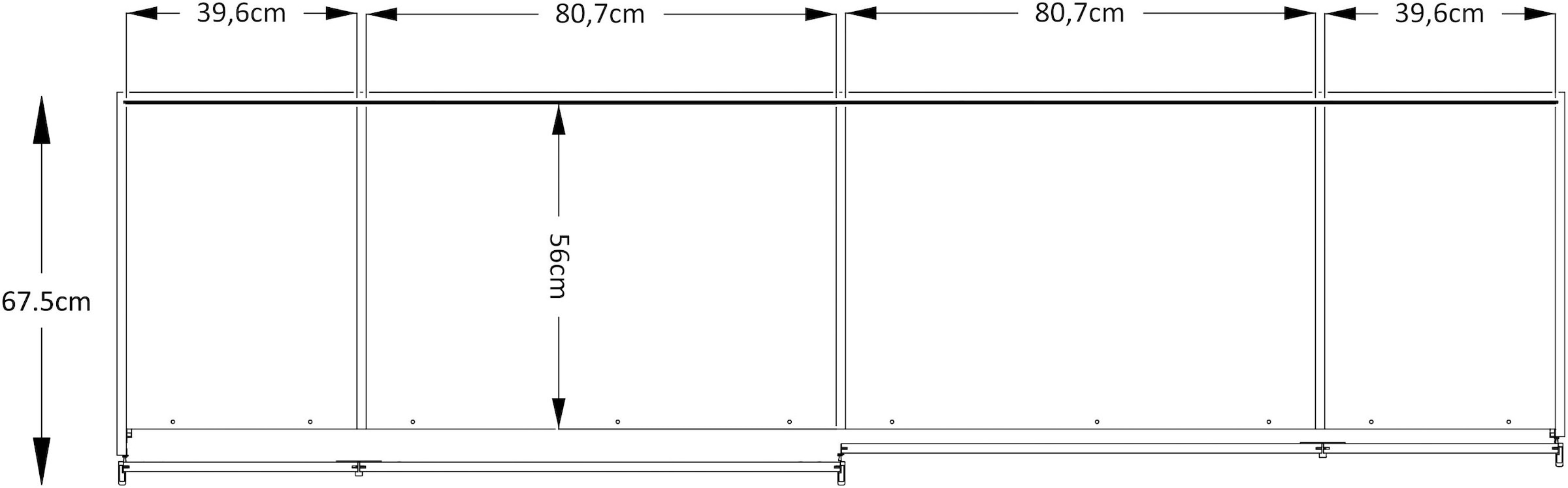 STAUD Schwebetürenschrank »Sonett 220G, Made in Germany« , mit vier verschiedenen Ausstattungsvarianten