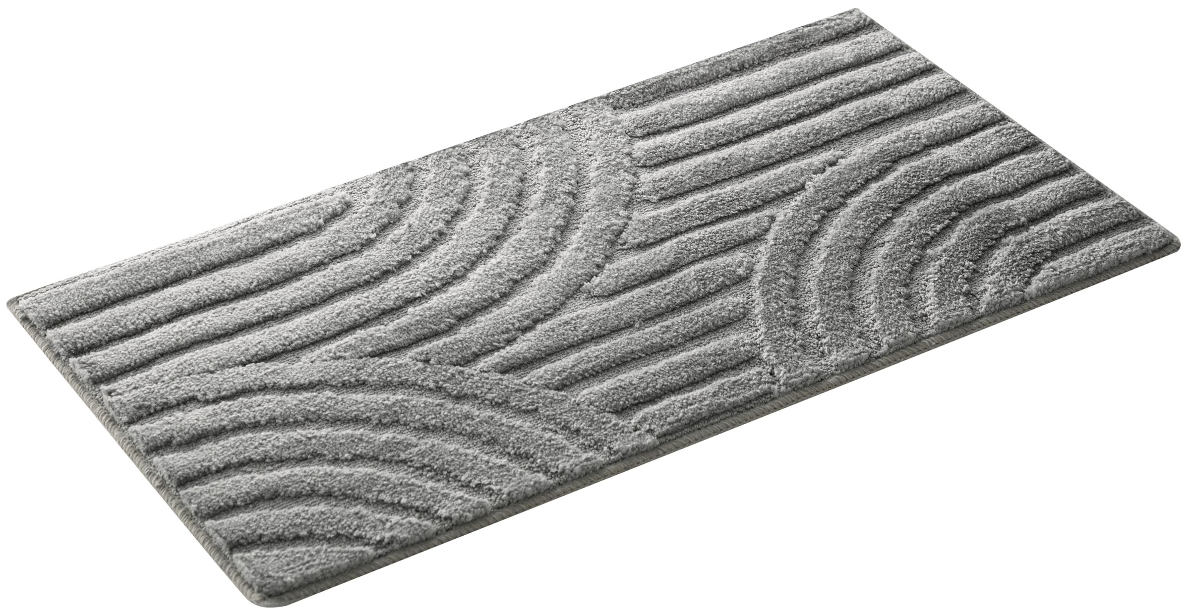 my home Badematte »Regona Scandi, Badvorleger, Badezimmer Teppich, Duschvorleger«, strapazierfähig, Badteppich, Uni Farben, Hoch-Tief-Effekt, modernes Muster