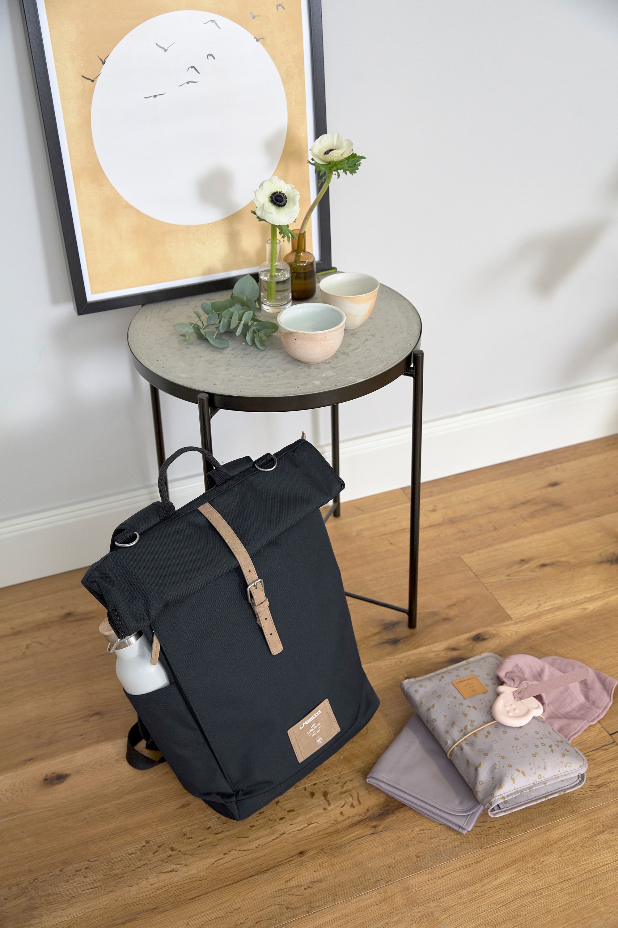 LÄSSIG Wickelrucksack »Green Label, Rolltop, night Blue«, PETA-approved vegan; zum Teil aus recyceltem Material