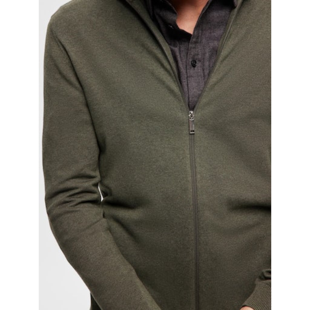 SELECTED HOMME Strickjacke »SLHBERG FULL ZIP CARDIGAN NOOS«