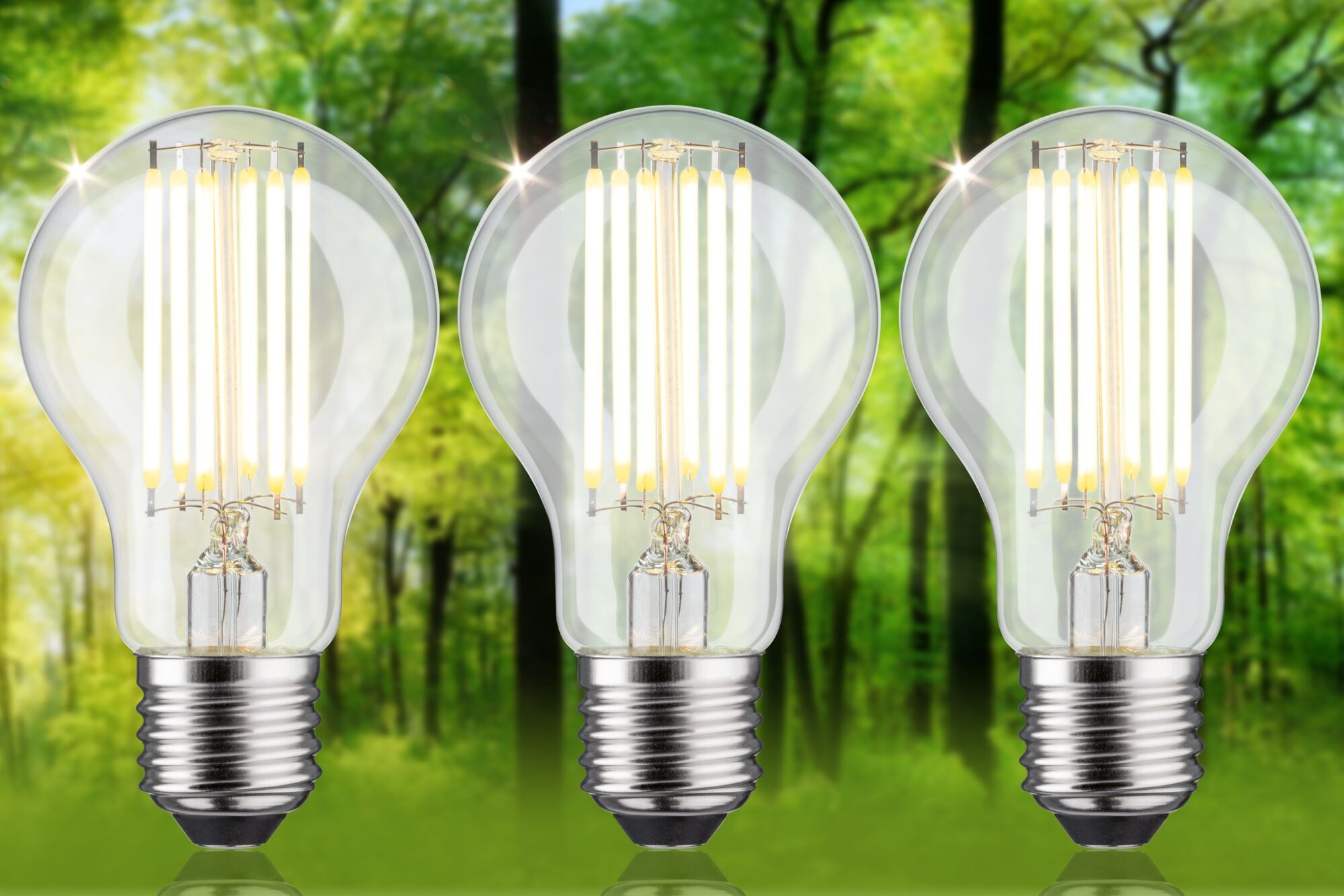 Paulmann LED-Leuchtmittel »Eco-Line Filament 230V LED Birne E27 3er-Pack  1055lm 5W 3000K  Klar« E27 3 Stk. Warmweiß