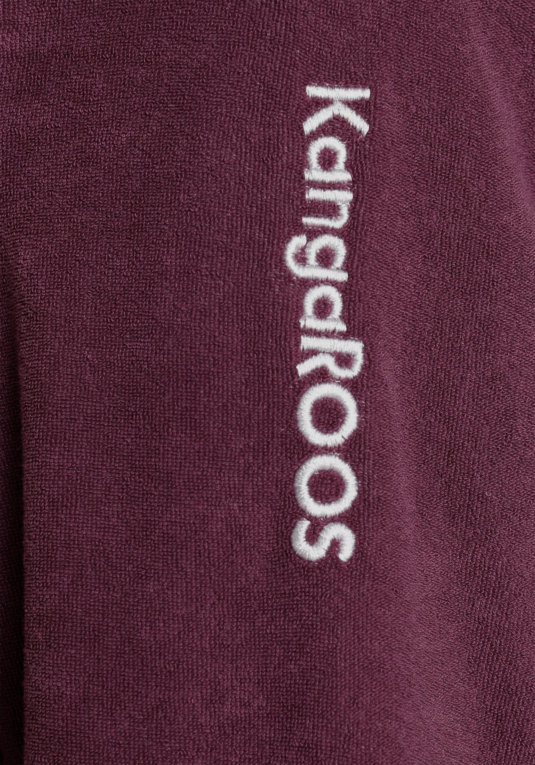 KangaROOS Damenbademantel »Dalia, ideal für Sauna & Spa, Hotelbademantel, Morgenmantel«, (1 St.), Uni-Farben und innen mit Streifen, Bademantel mit Taschen, XS-3XL