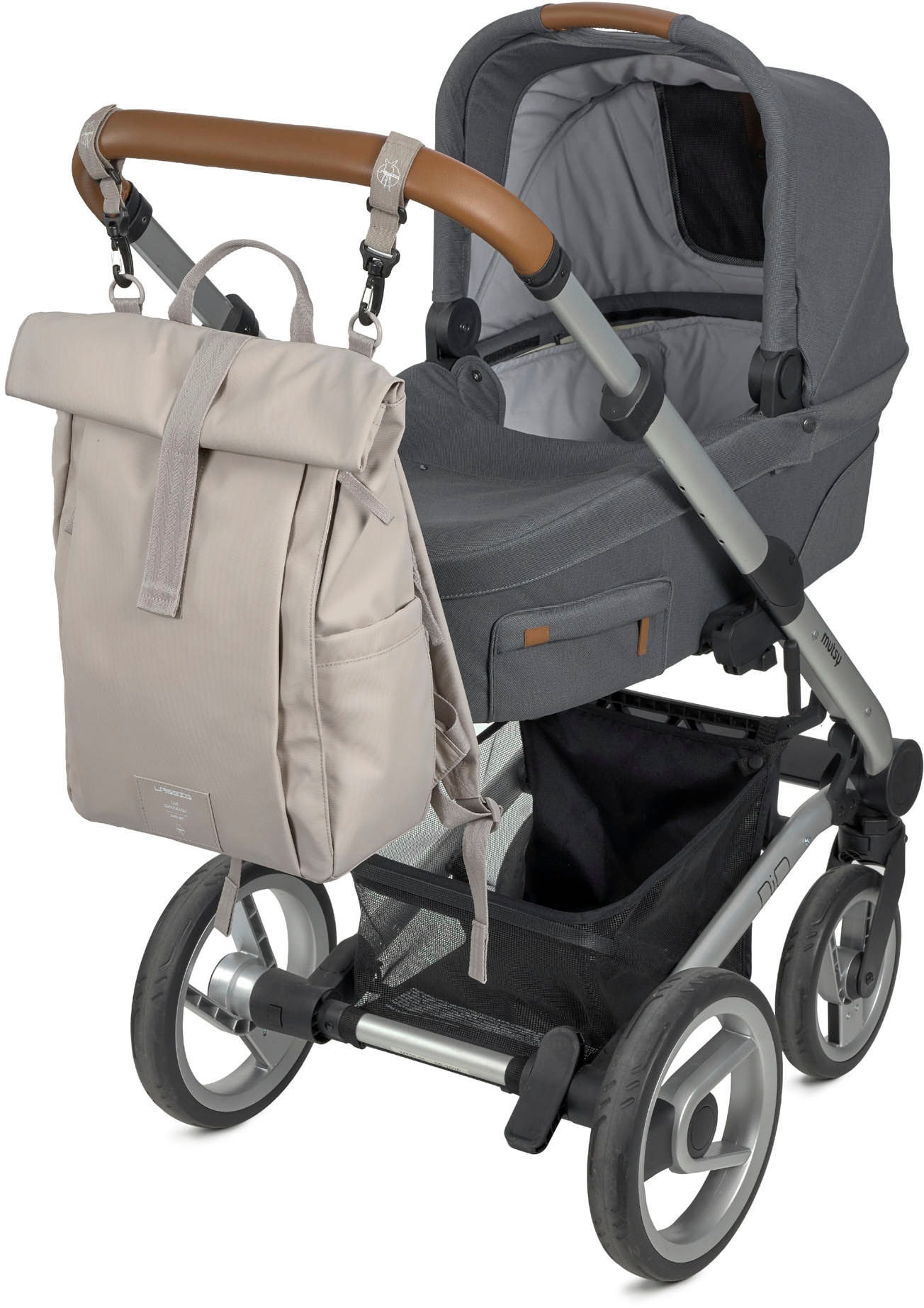 LÄSSIG Wickelrucksack »Green Label, Rolltop Up, taupe«, vegan; zum Teil aus recyceltem Material