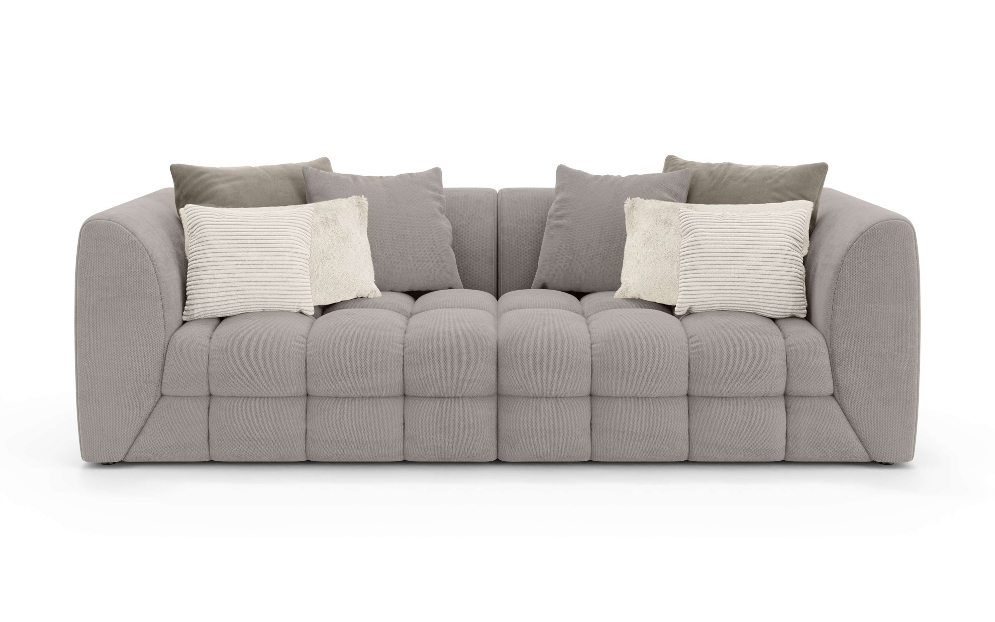 s.Oliver Big-Sofa »COBBO 3-Sitzer Design-Sofa Bubble-Optik, Maße B/T/H: 259/126/104 cm«, mit vielen Kissen, moderne Steppung und hoher Sitzkomfort