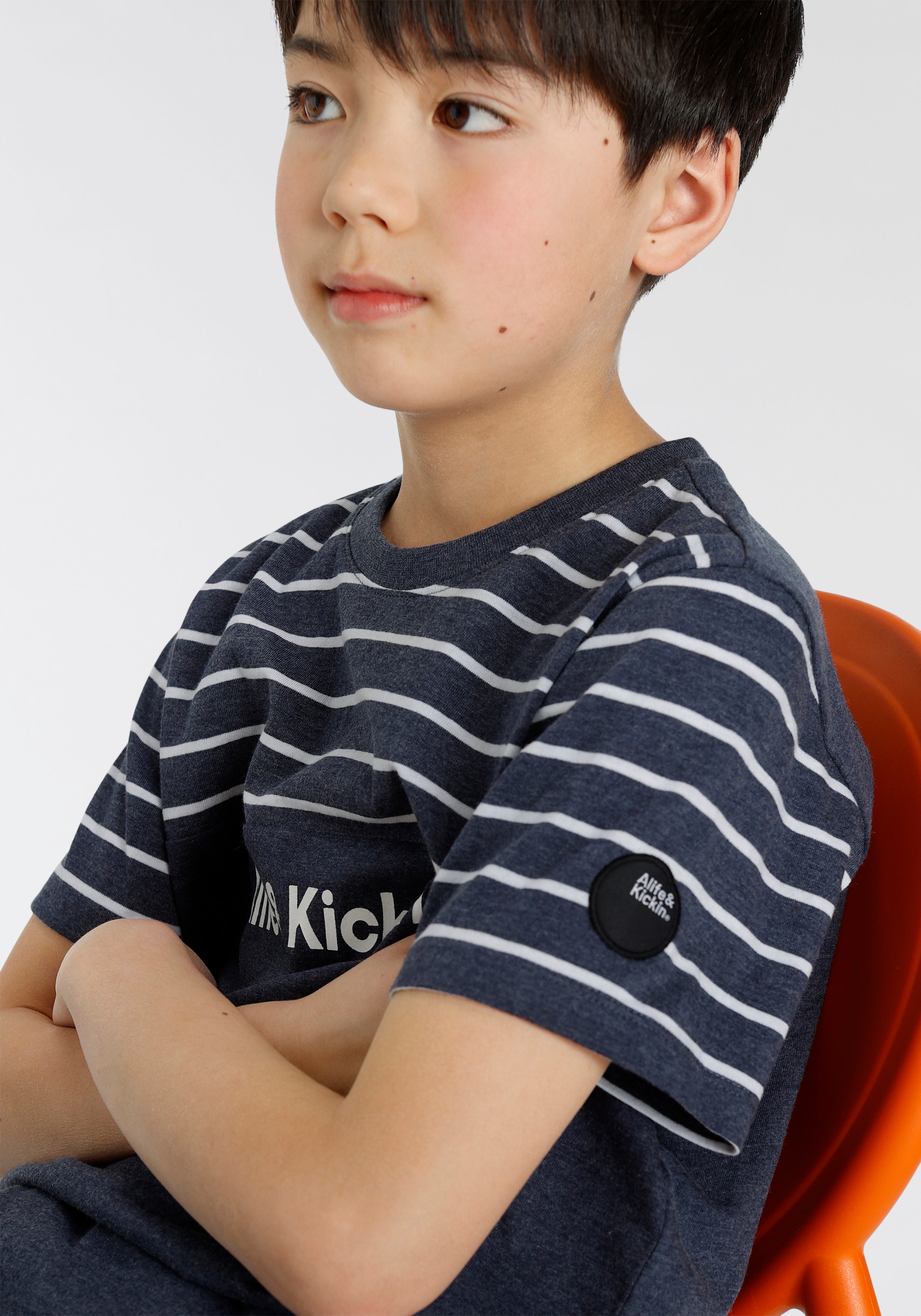 Alife & Kickin T-Shirt »Colorblocking«, in melierter Qualität und  garngefärbten Ringel, NEUE MARKE! bei