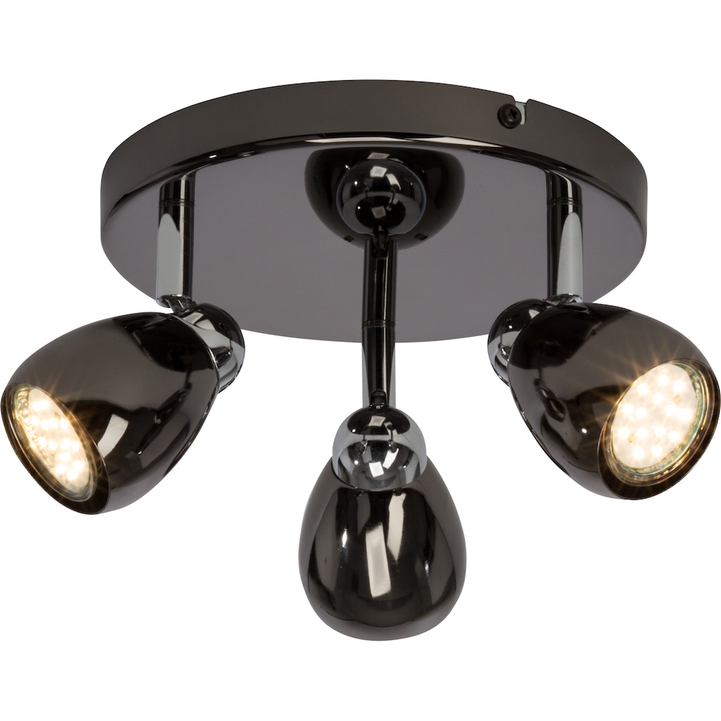Brilliant LED Deckenstrahler »Milano«, 3 flammig-flammig, Ø 33 cm, 3 x GU10 Leuchtmittel inklusive, Metall, schwarz chrom