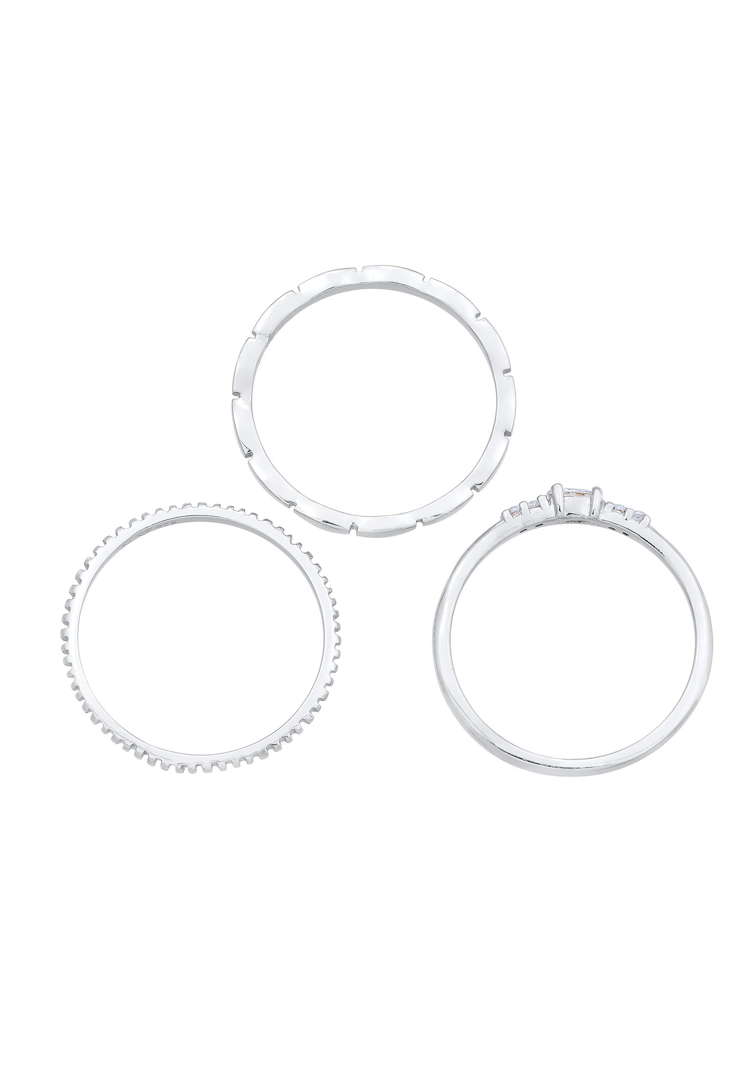 Elli Ring-Set »Ring Zirkonia Marquise Basic Stapelring Set 925 Silber«