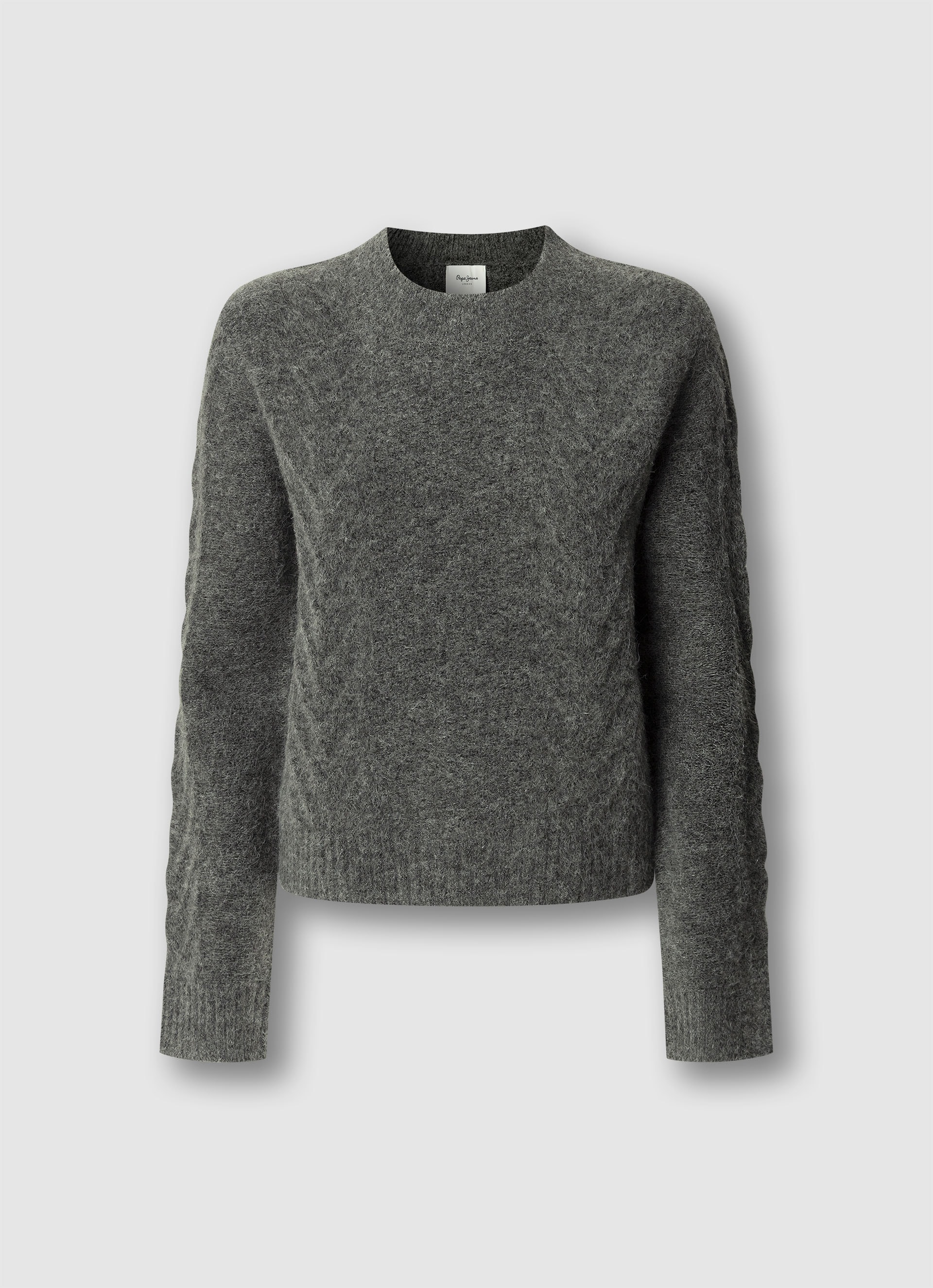 Pepe Jeans Strickpullover mit Zopfmuster und Woll-Anteil