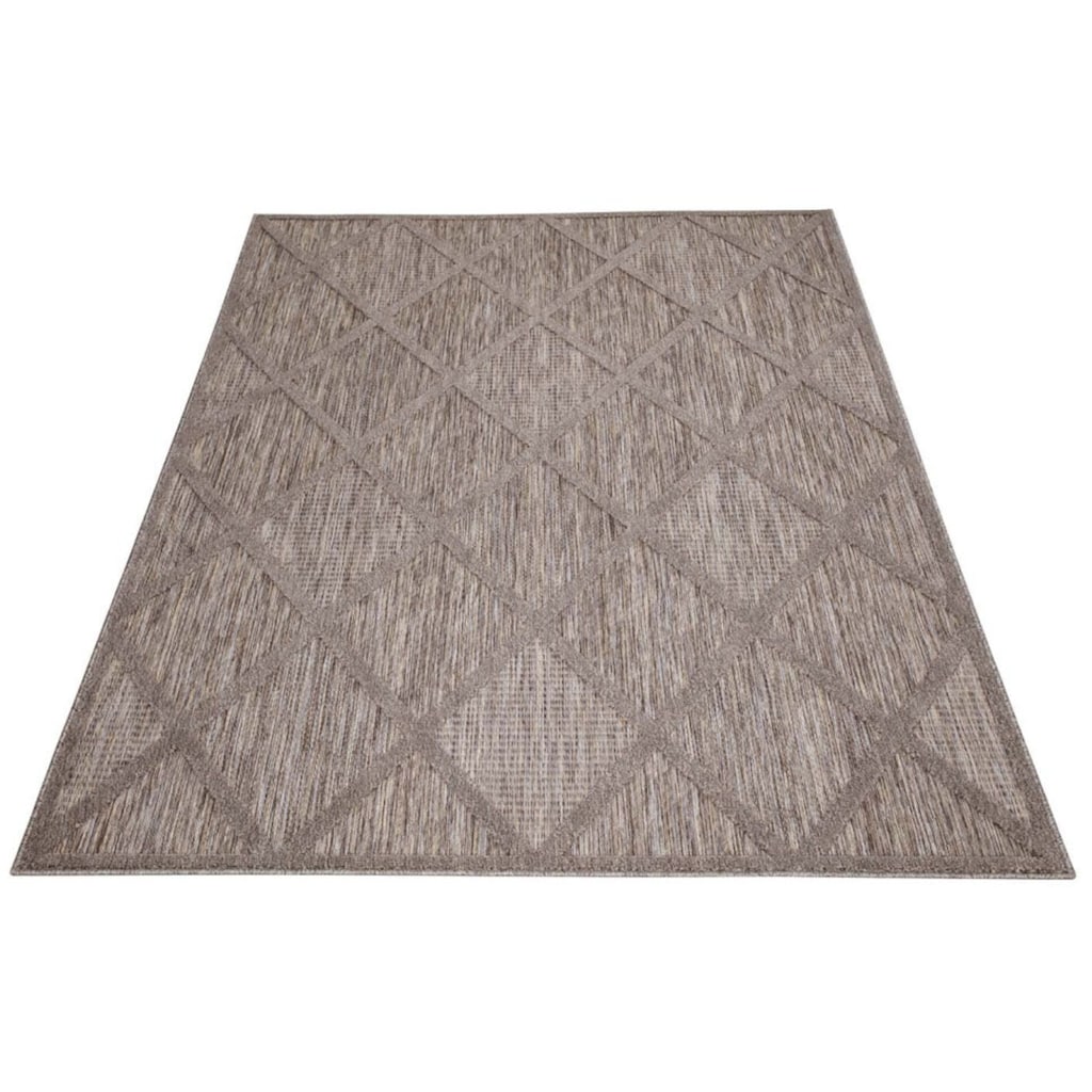 Carpet City Teppich »In-& Outdoorteppich Santorini 457, 3D-Effekt, Raute-Look«, rechteckig