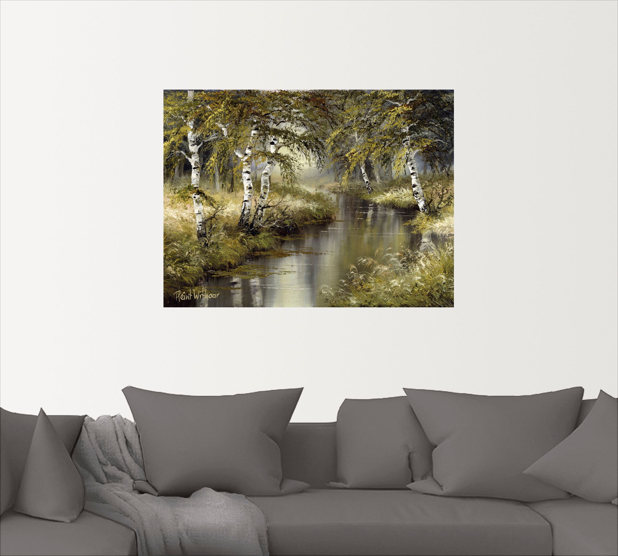 Artland Wandbild »Kanal tief im Wald«, Wald, (1 St.), als Leinwandbild, Poster, Wandaufkleber in verschied. Größen