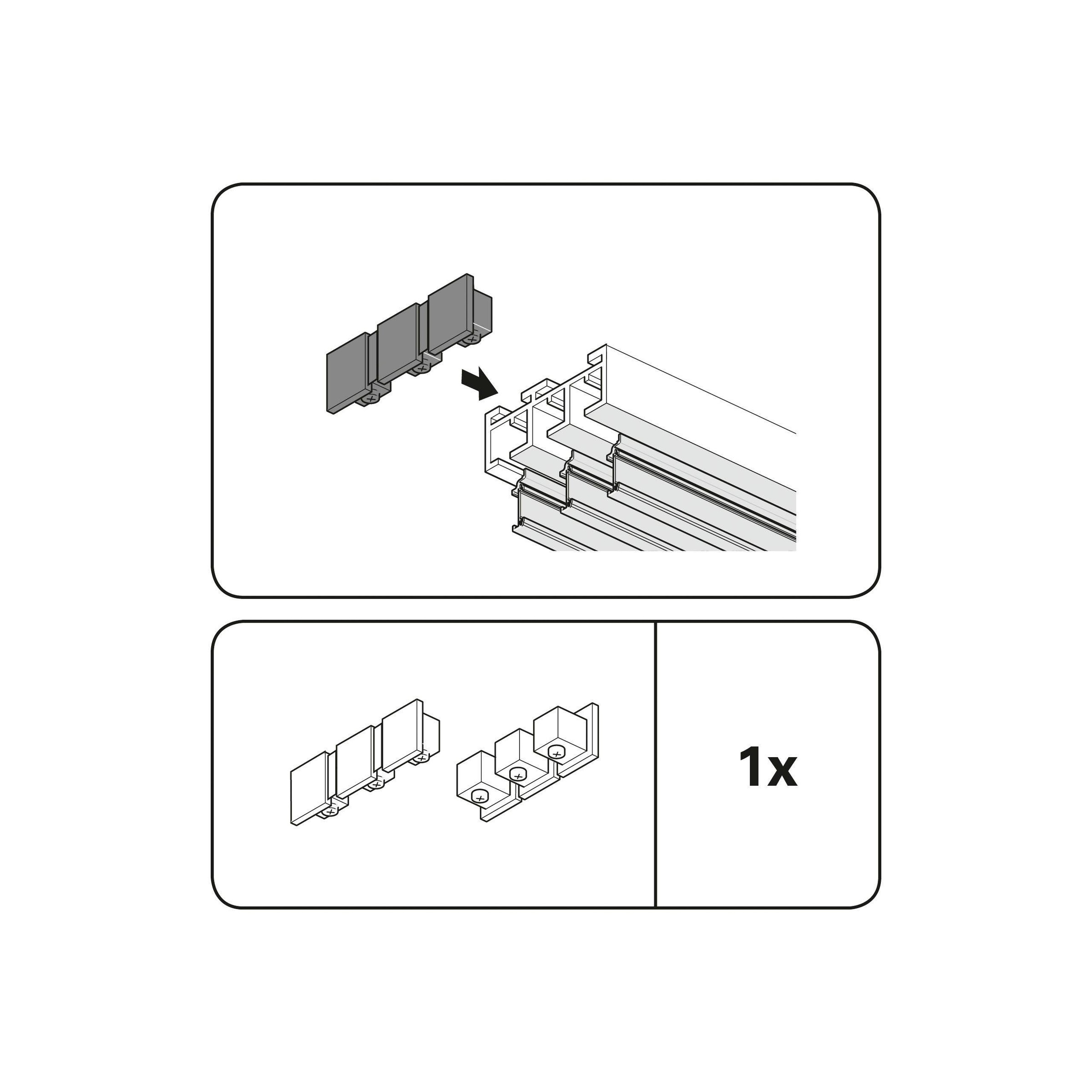GARDINIA Gardinenstangen-Endstück »3-läufig«, (2 St.), Serie Flächenvorhang-Technik Atlanta 3-läufig