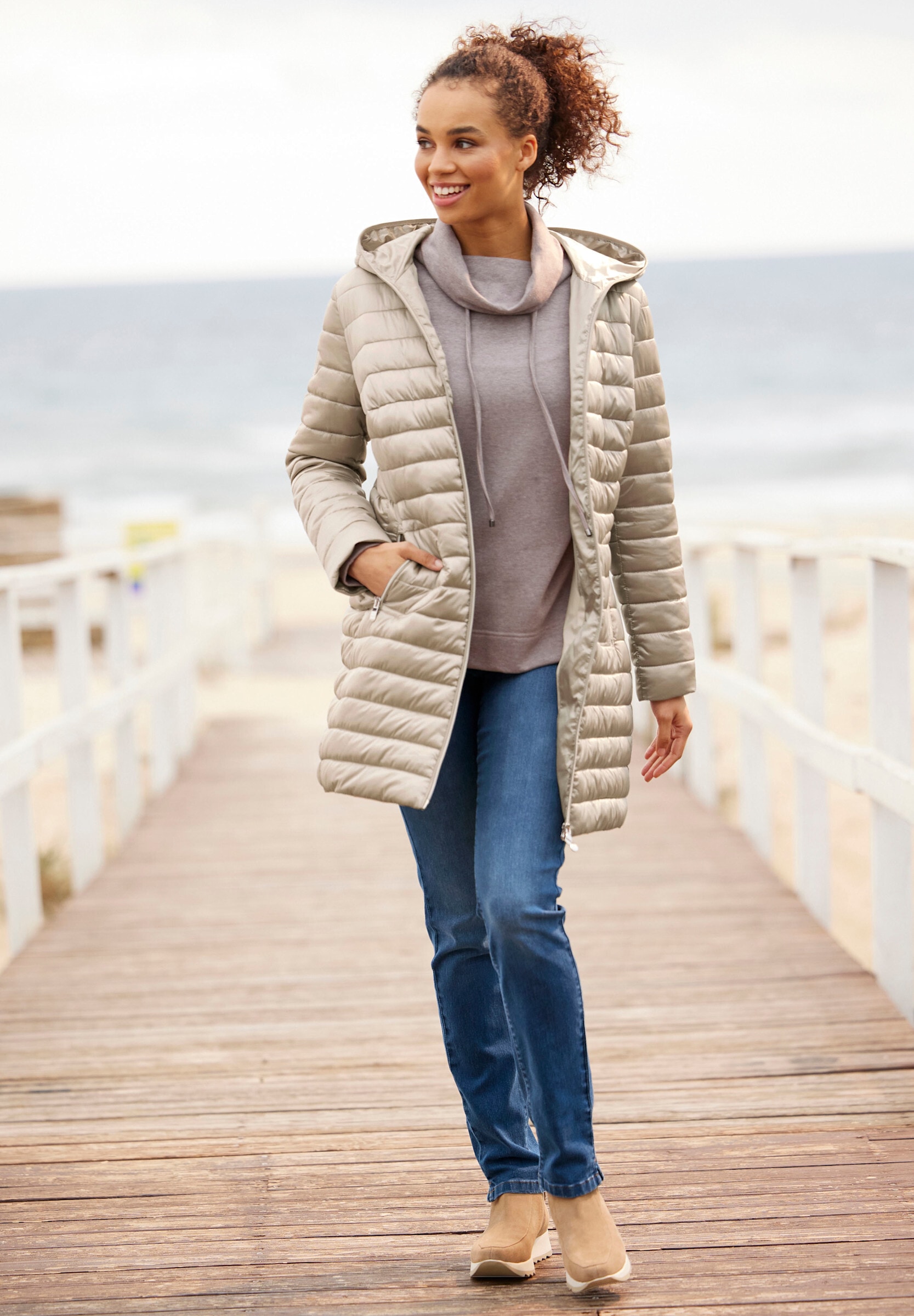 heine Steppjacke »Steppjacke Steppjacke mit herausnehmbarem Einsatz« mit Kapuze