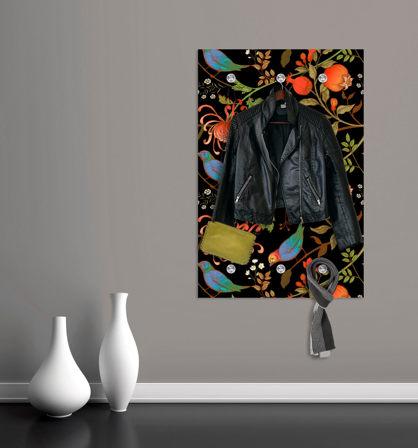 queence Garderobenleiste »Dschungel« mit 6 Haken, 80 x 120 cm