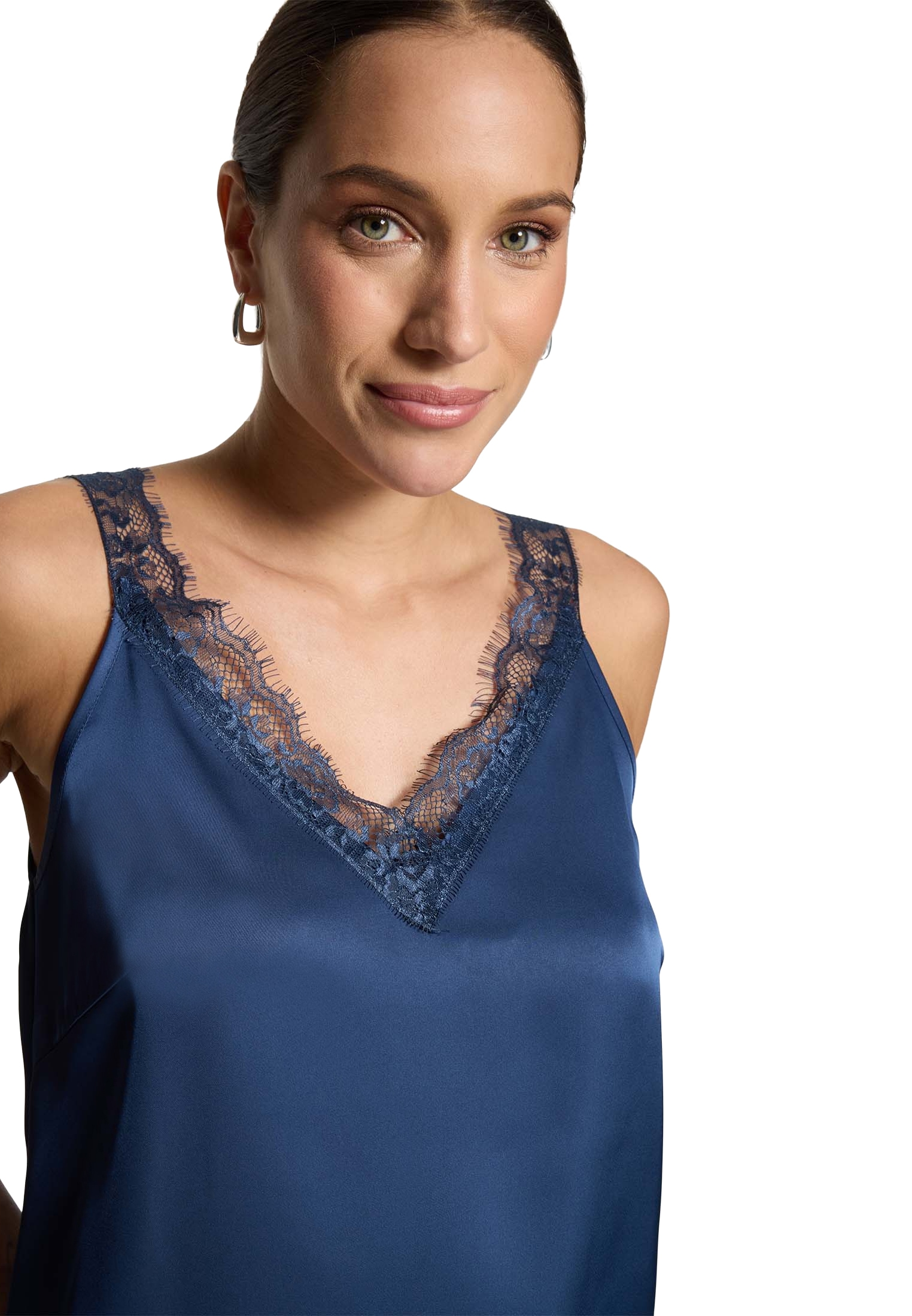 Zero Spitzenbluse »Basic-Top mit V-Ausschnitt«